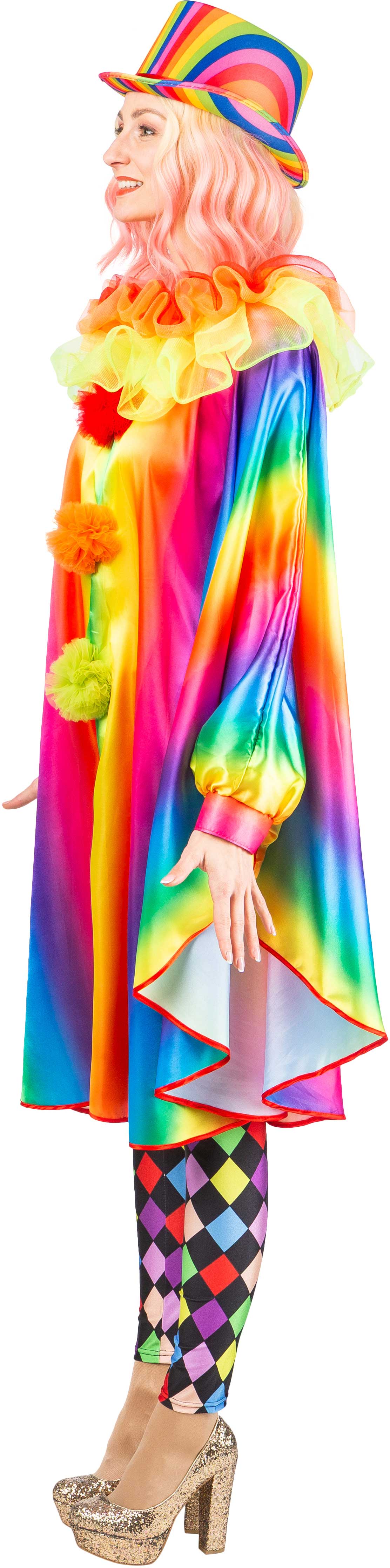 Poncho de clown arc-en-ciel