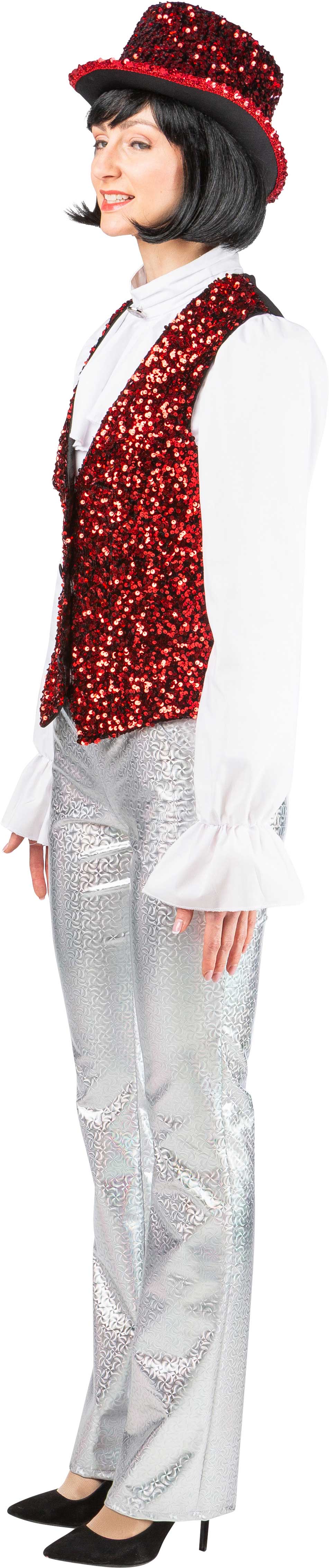 Women's sequinned waistcoat, red