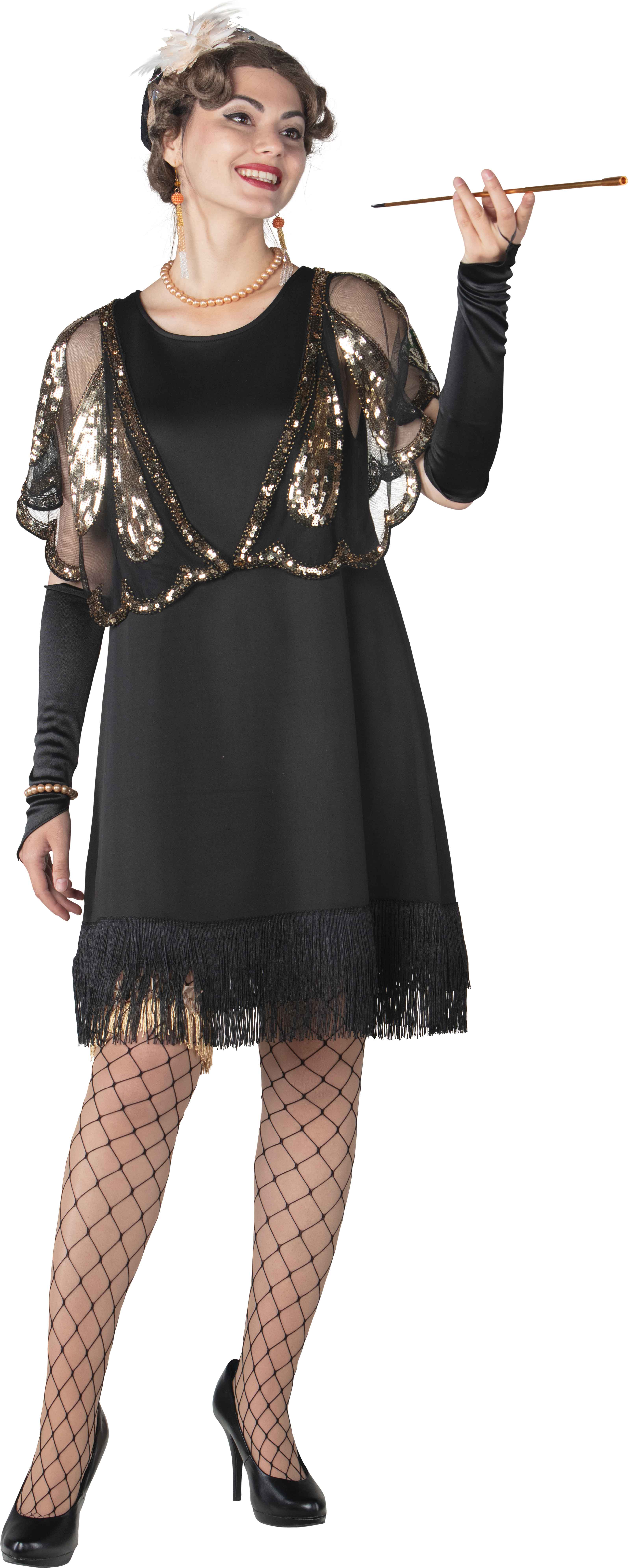 20s dress, black with fringe