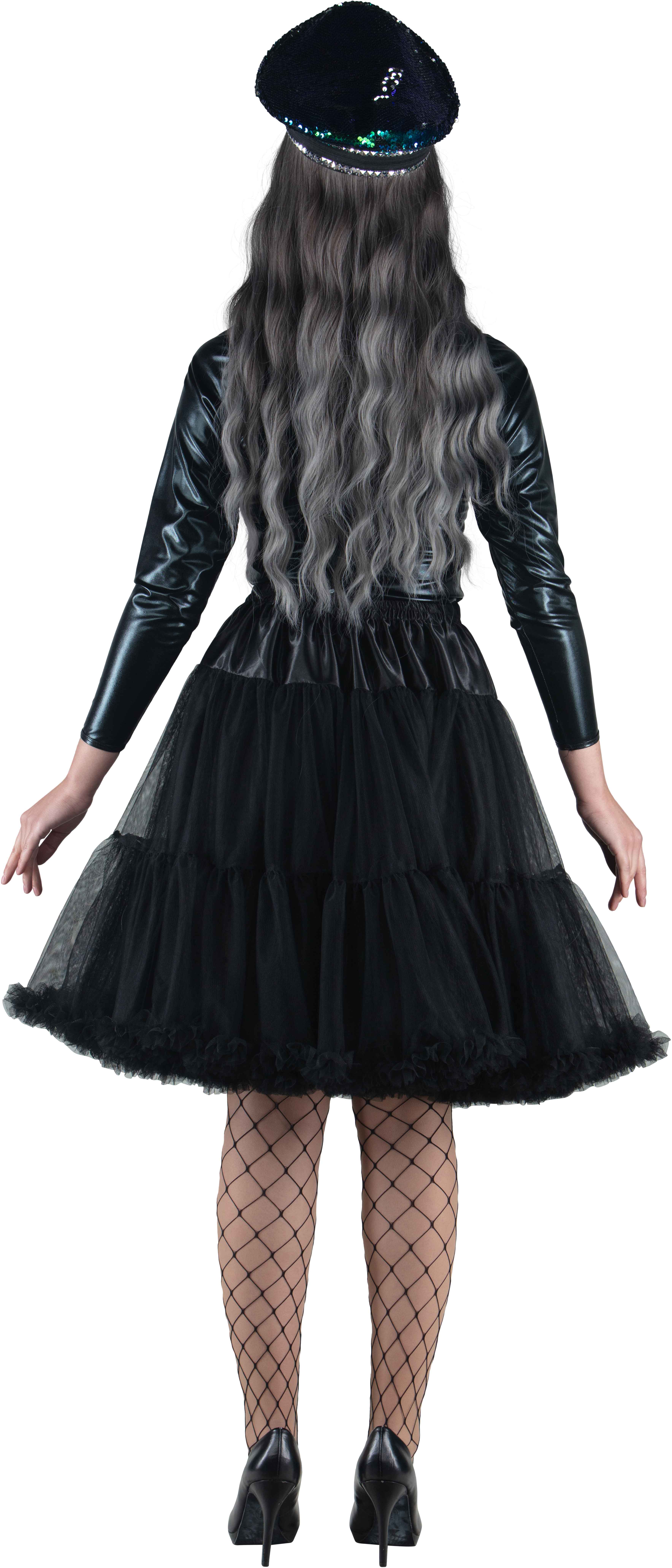 Long tutu with a frill, black