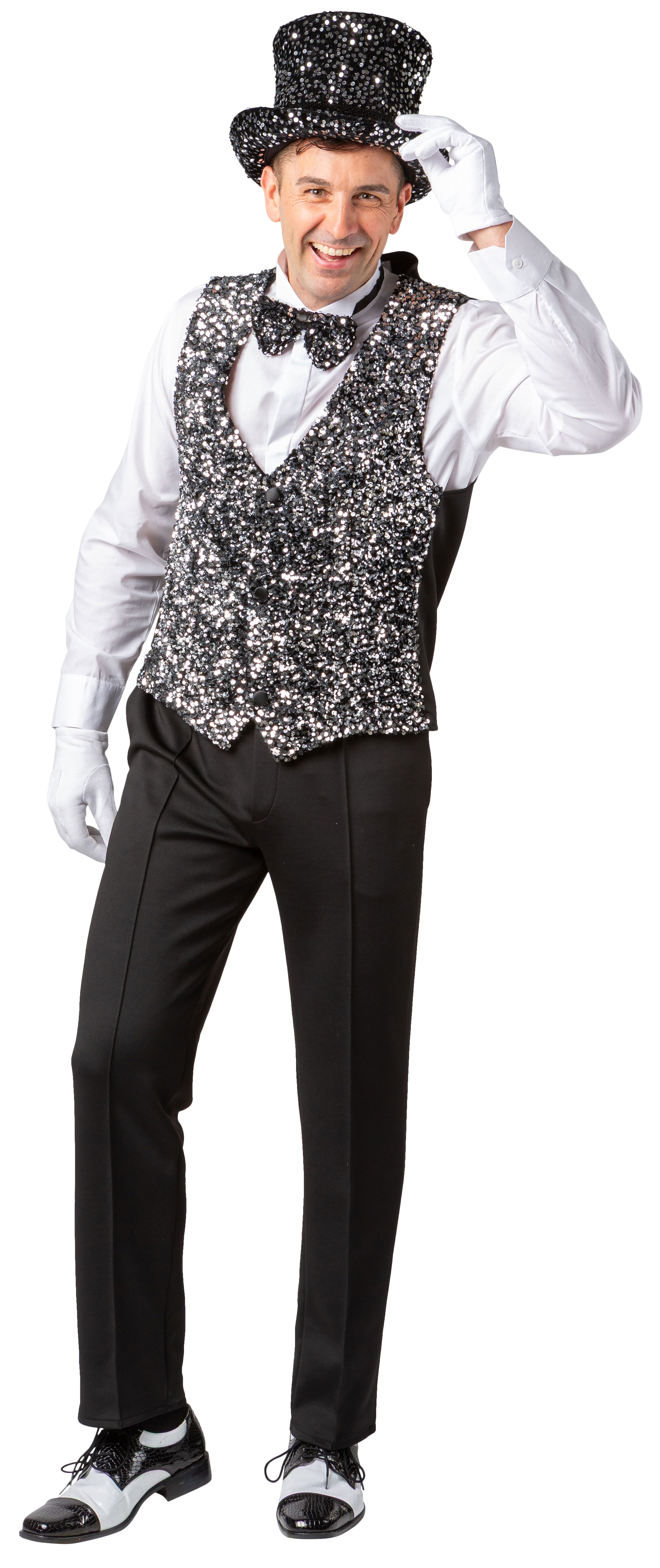 Gilet à paillettes, argent