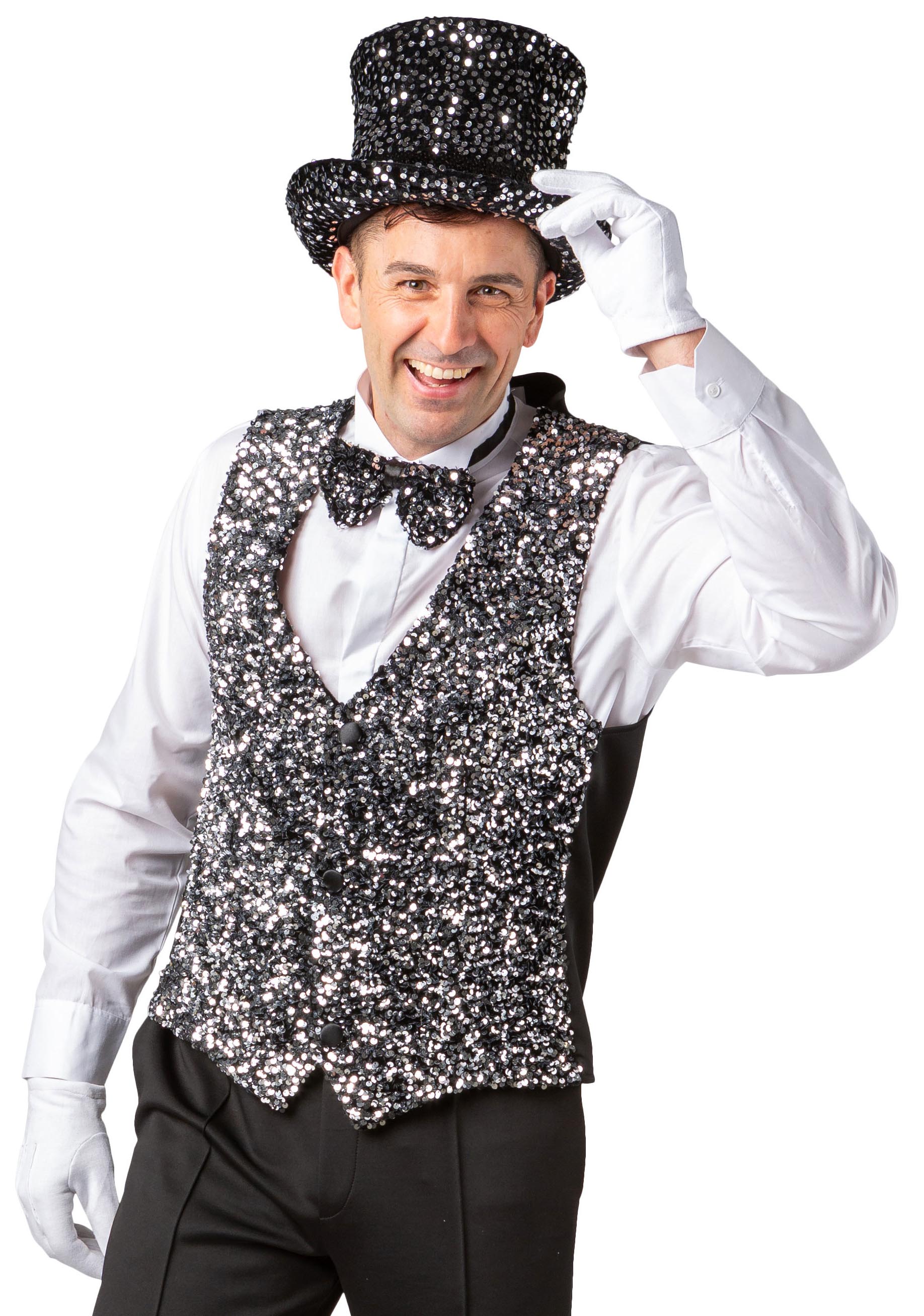 Sequin vest, silver