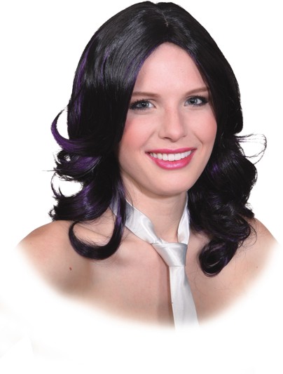 Ladies wig, black-purple - Sale