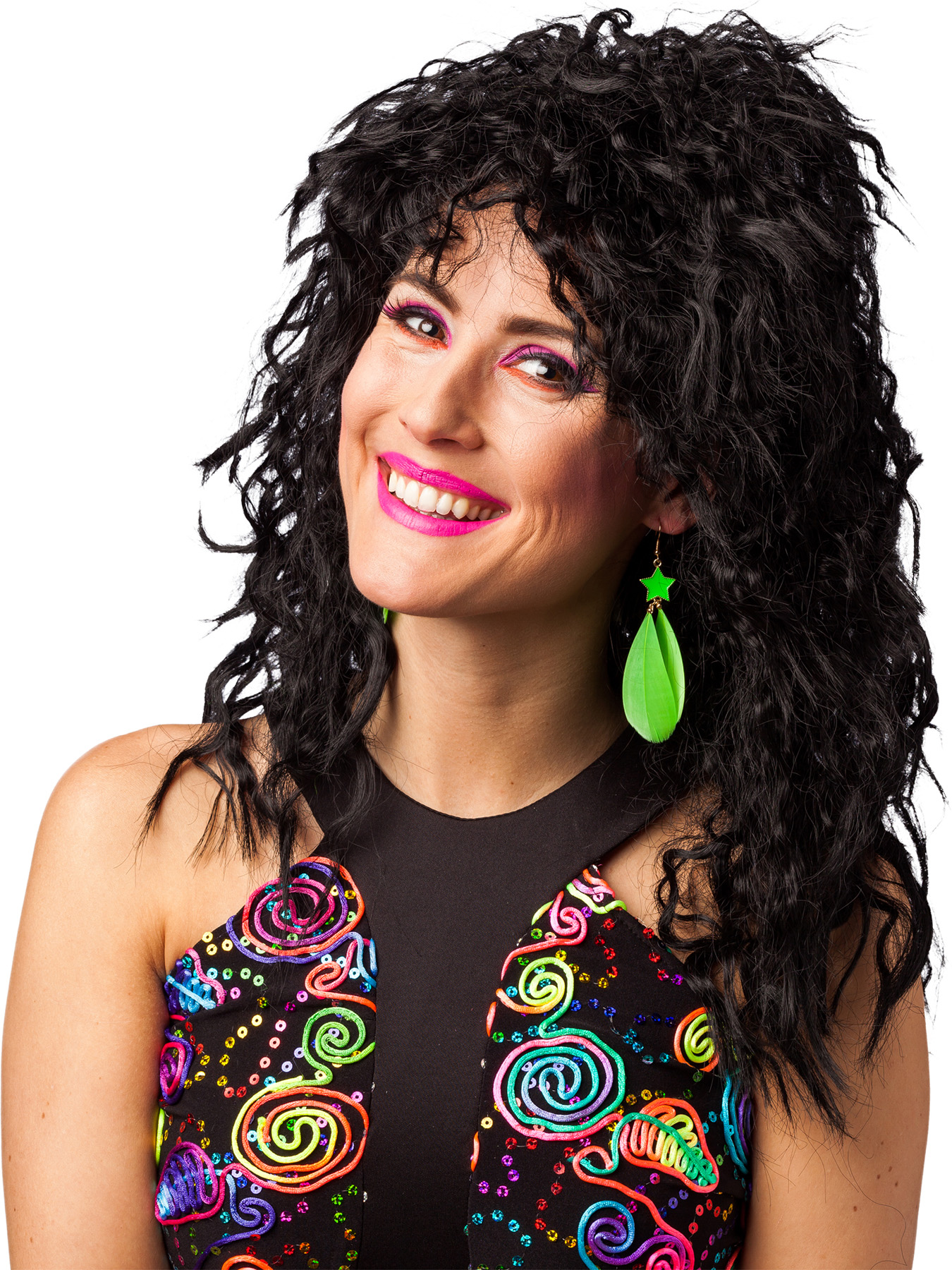 Boucles d´oreilles en plumes vert-fluo