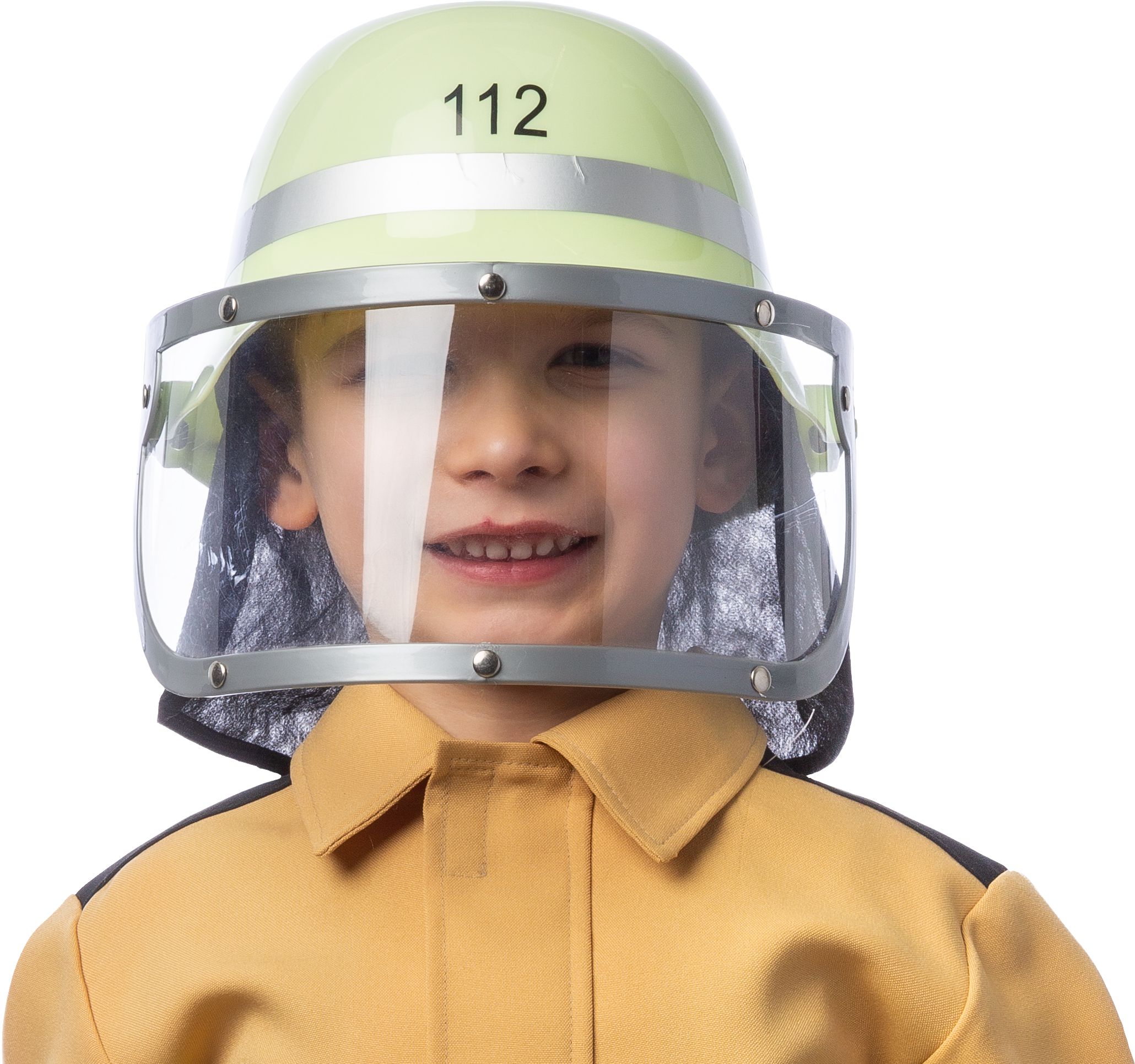 Feuerwehrhelm klassisch, beige für Kinder