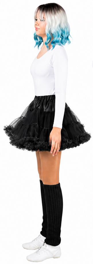 Children's petticoat with frills, black