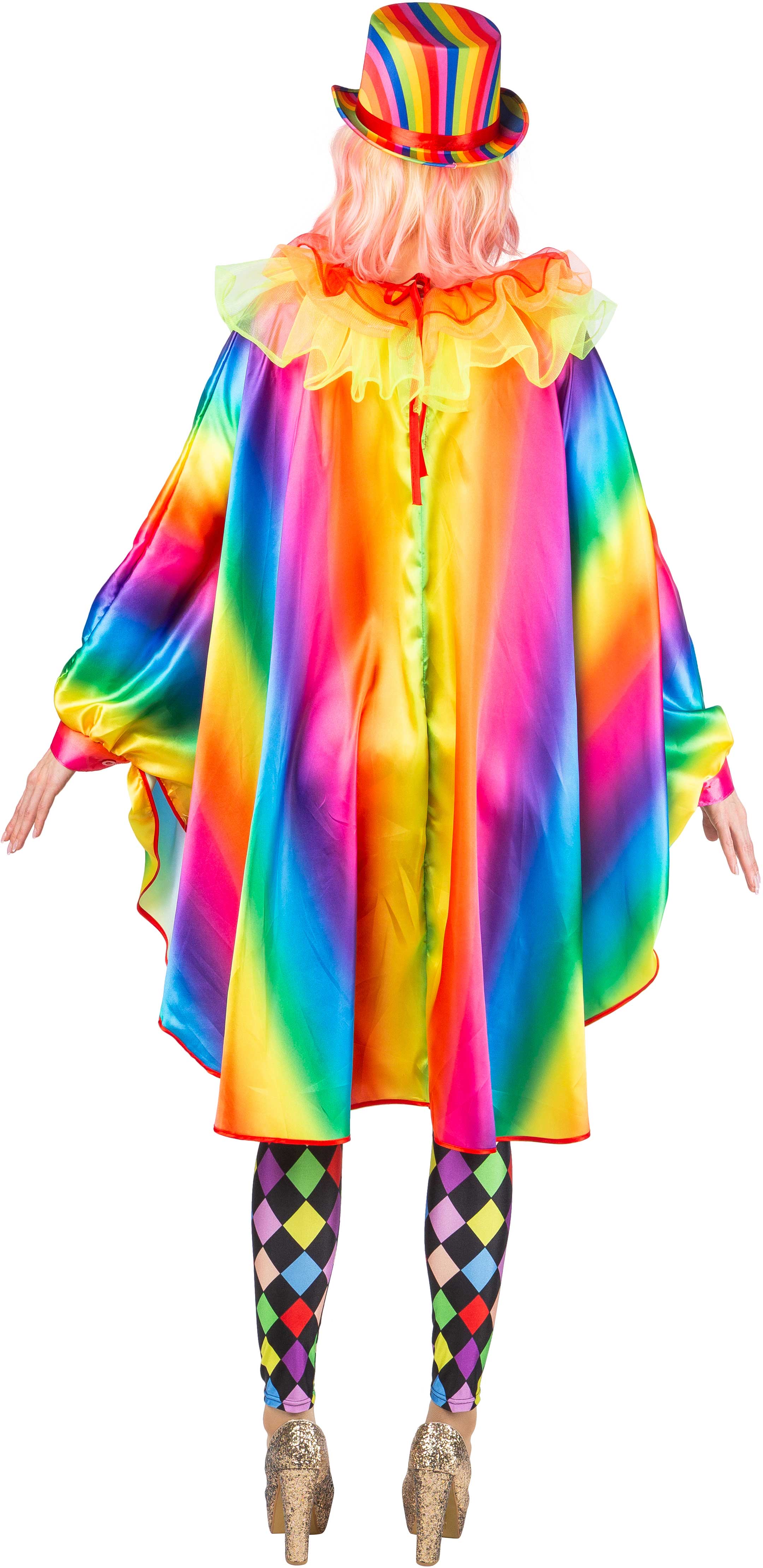 Poncho de clown arc-en-ciel