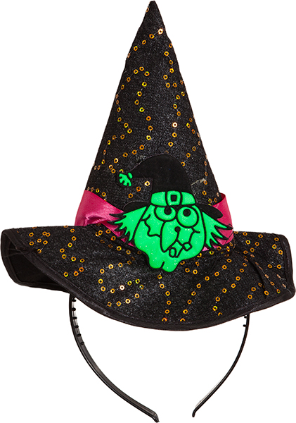 Mini chapeau sourcière pour Halloween, noir - Sale