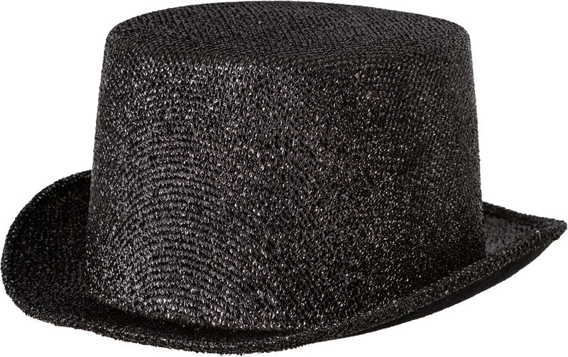 Top hat cylinder Lurex, black