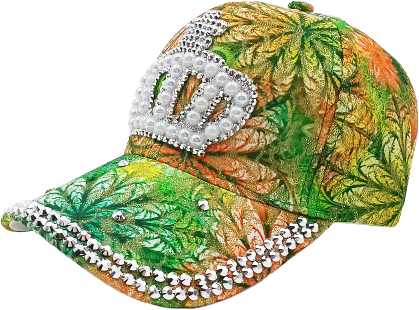 Strass-Kappe, grün, Krone