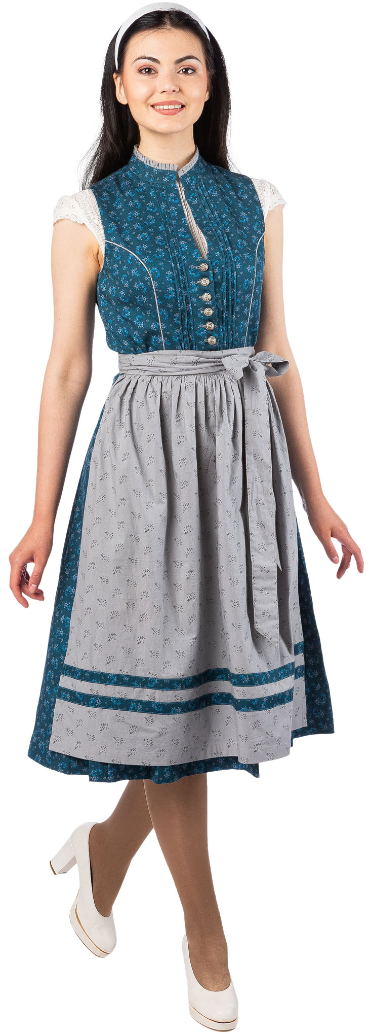 Dirndl "Maeva" blau-grau