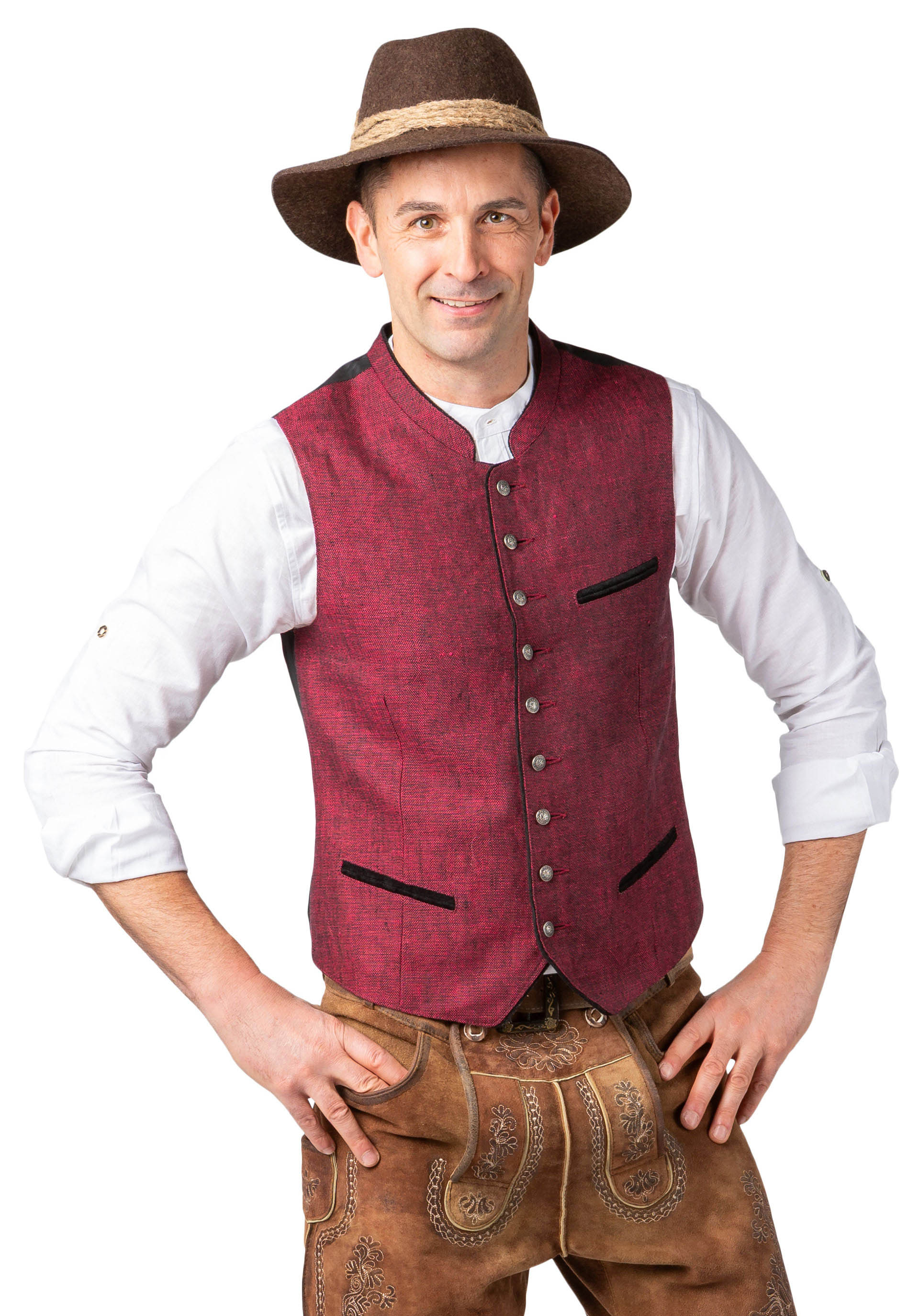 Waistcoat 'Berghutten', weinrot