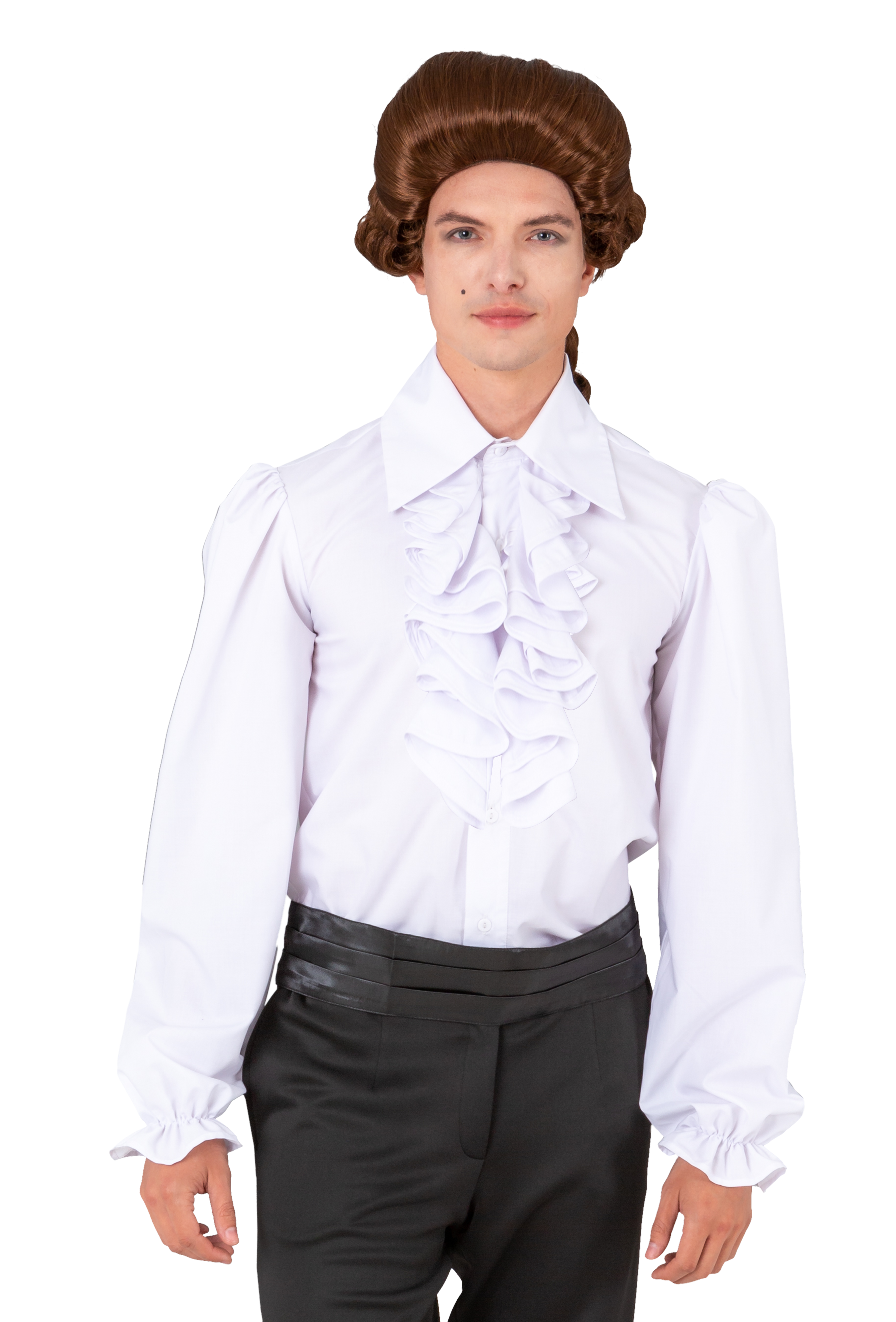Chemise à volants longs, blanche