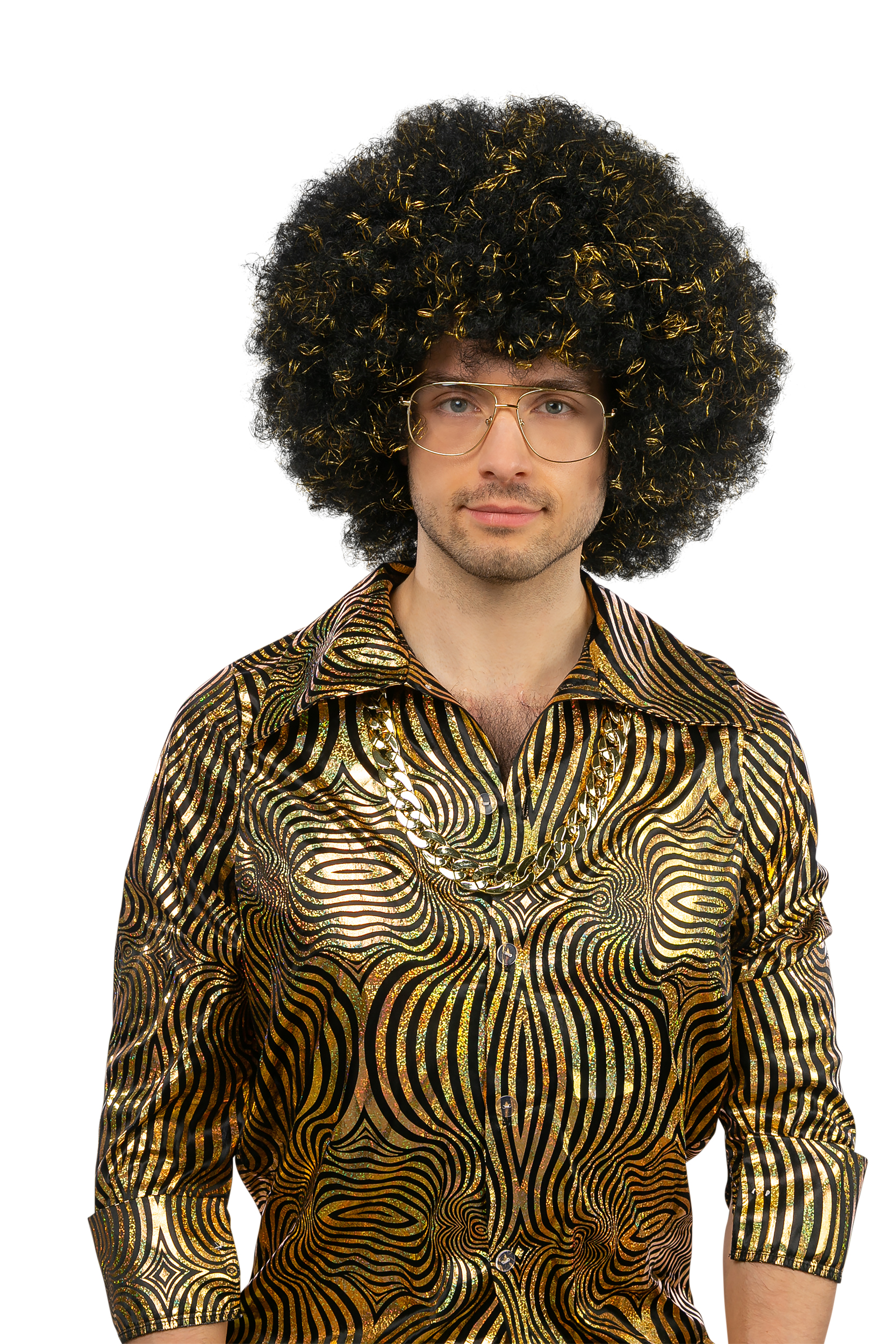 Perücke "Denlow", schwarz-gold