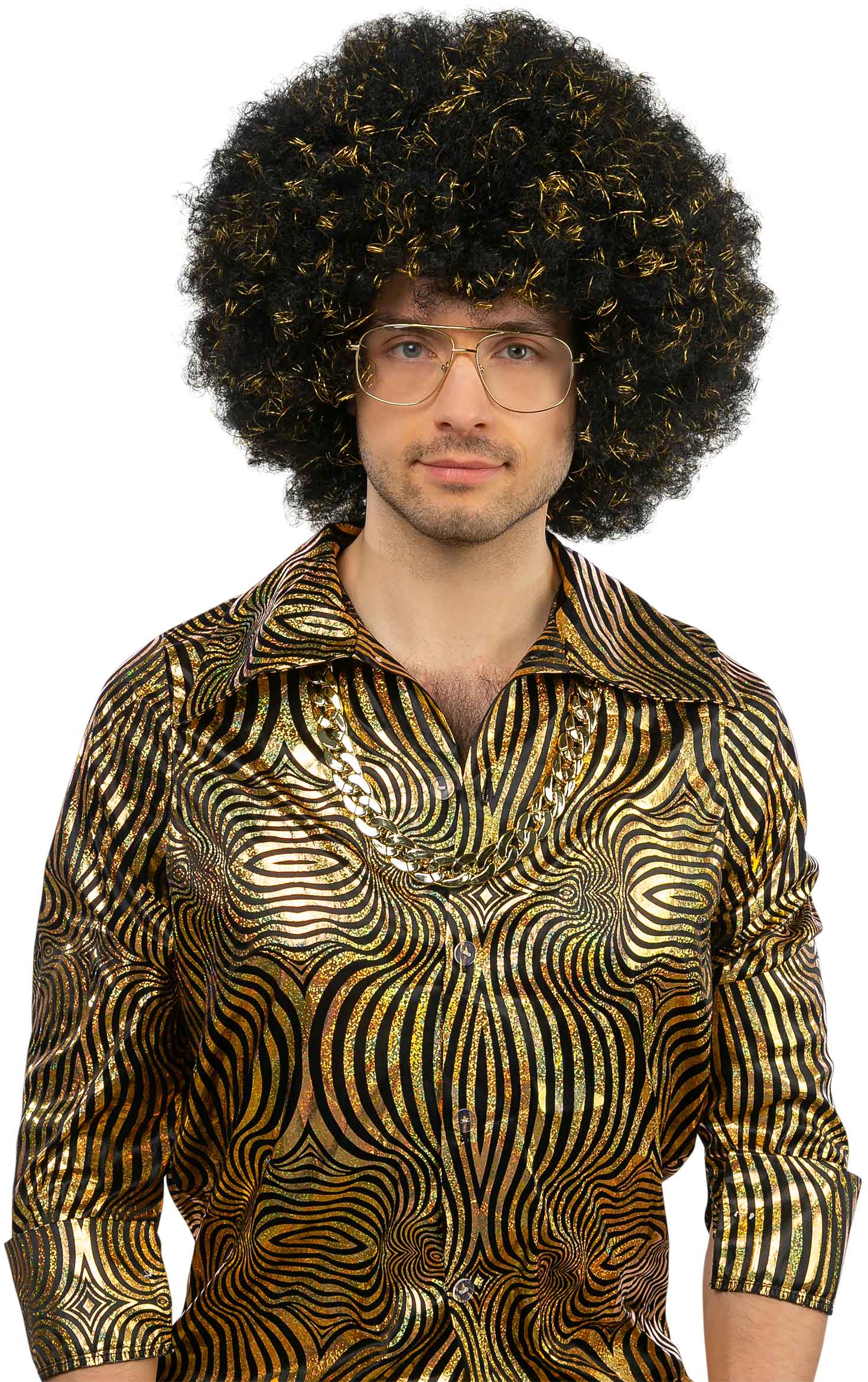 Perücke "Denlow", schwarz-gold