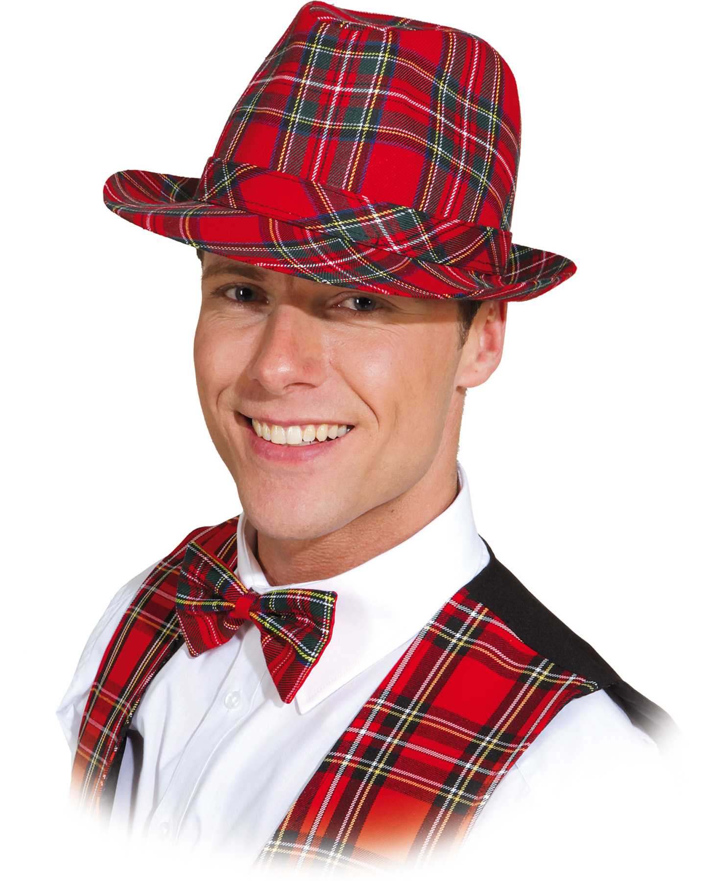 Tartan cap, red