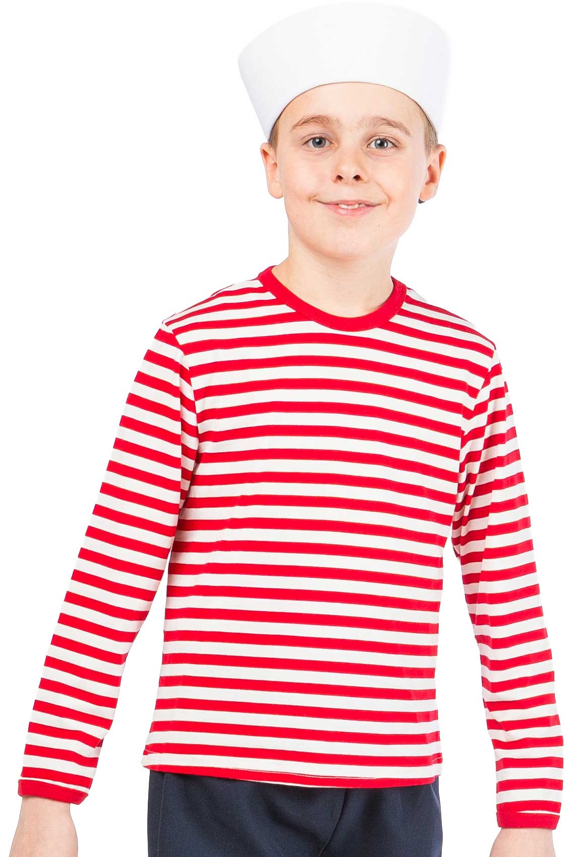 Pull rayé pour enfants, rouge