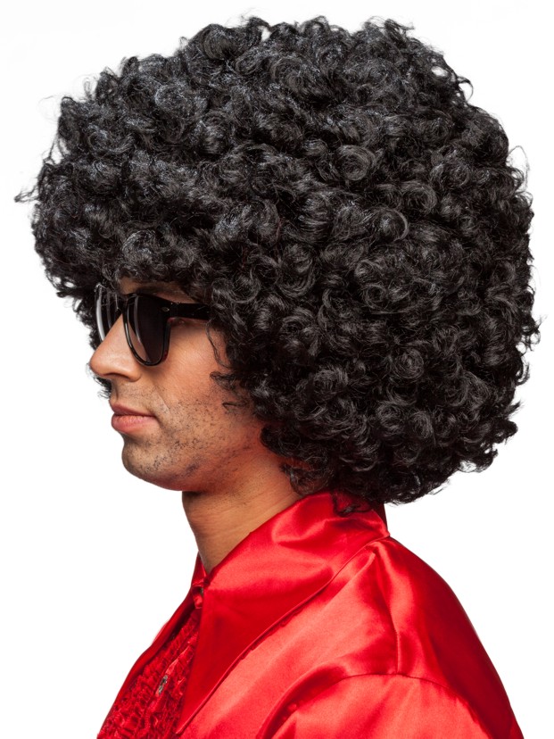 Curly wig, black