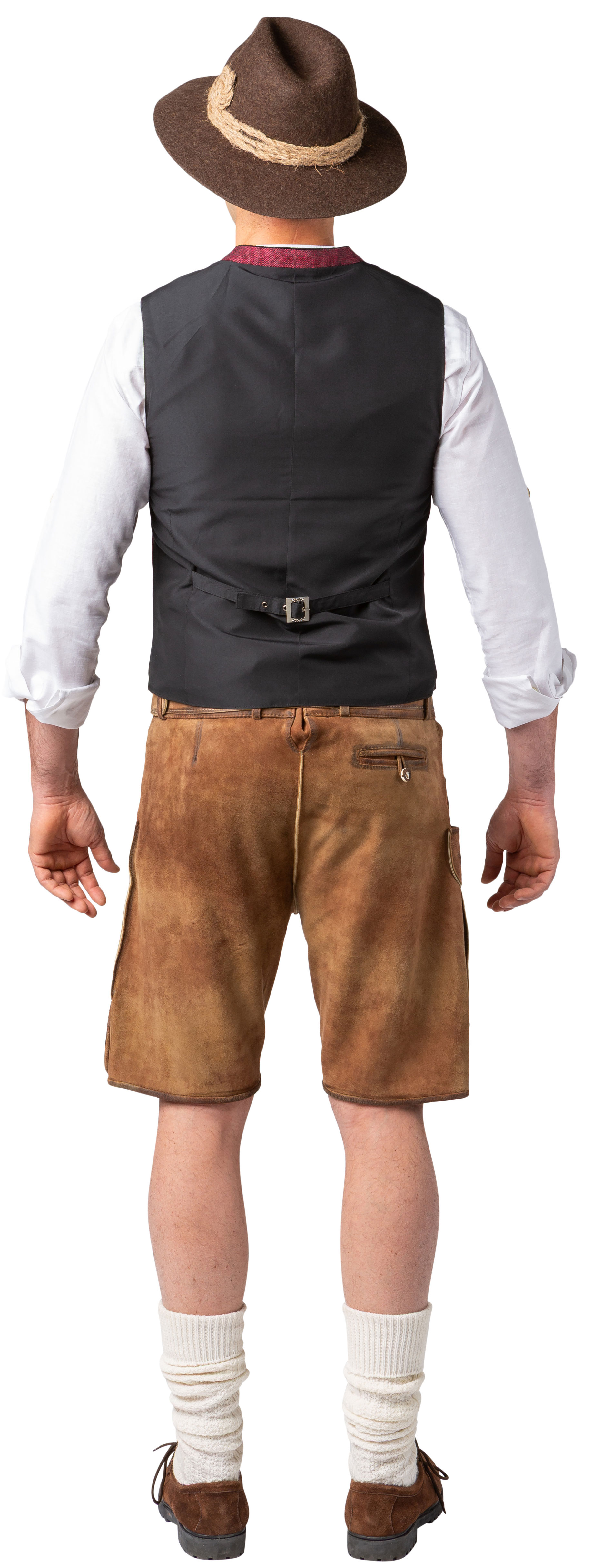 Leather trousers, short rust