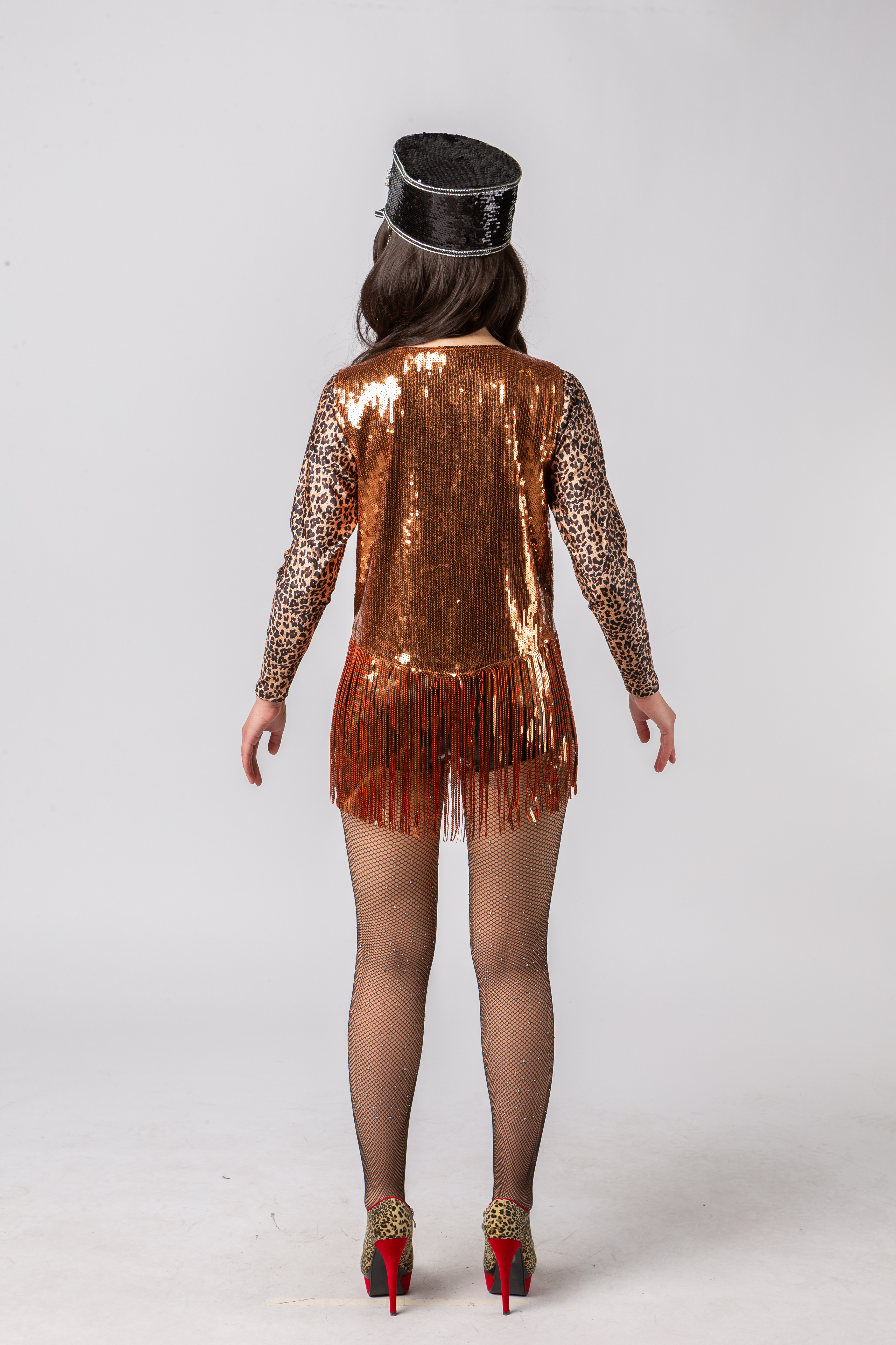Veste en sequin, cuivre 