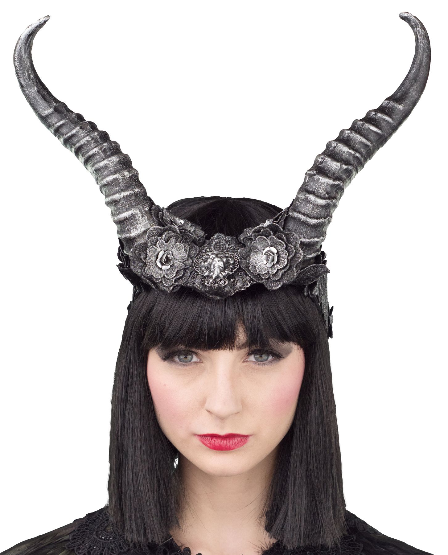 Headdress horns, silver