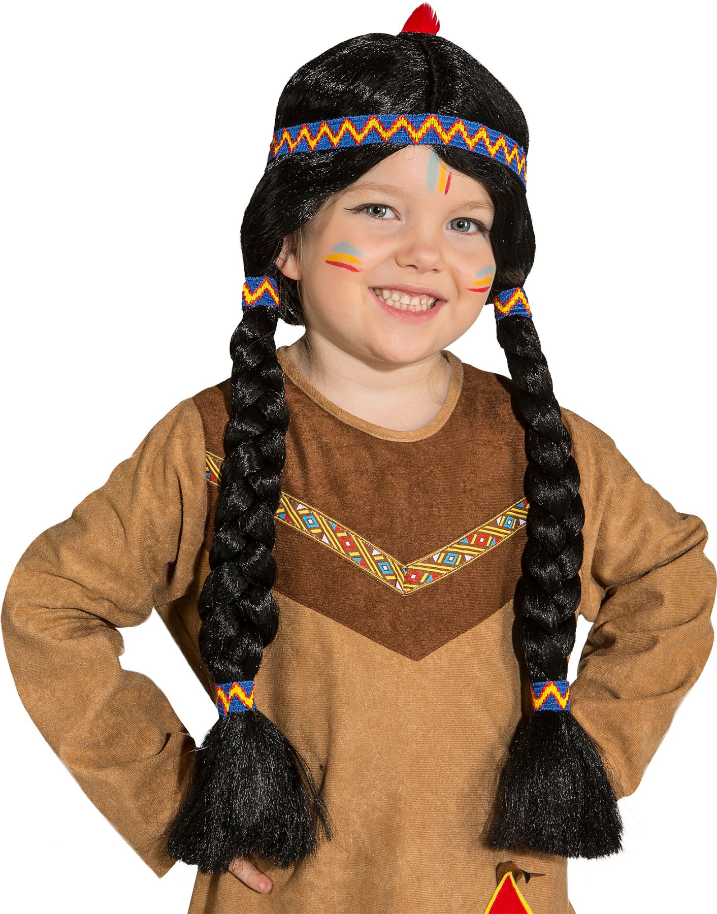Braided Indian Girl wig with plaint for children's