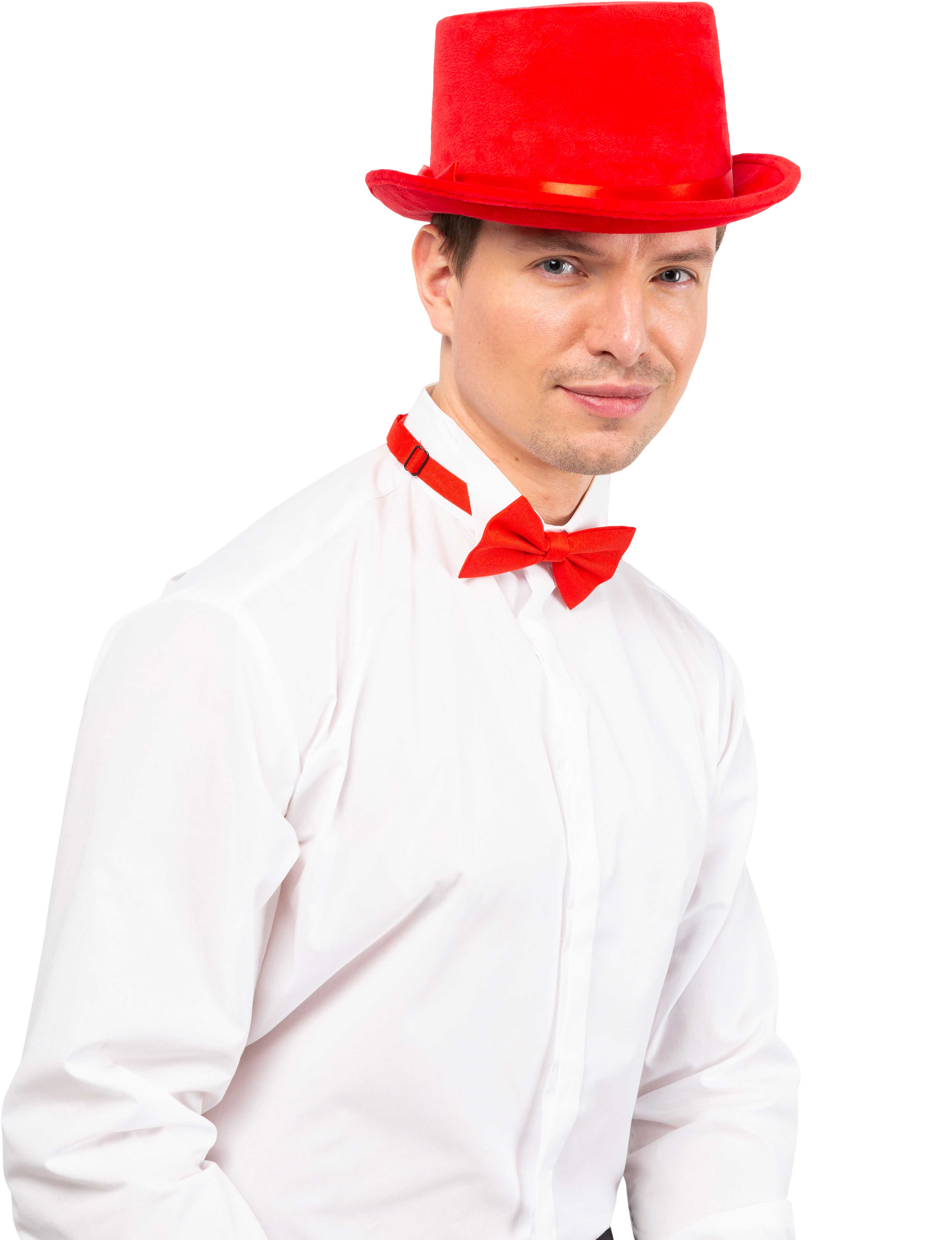 Zylinder Samt flach, rot