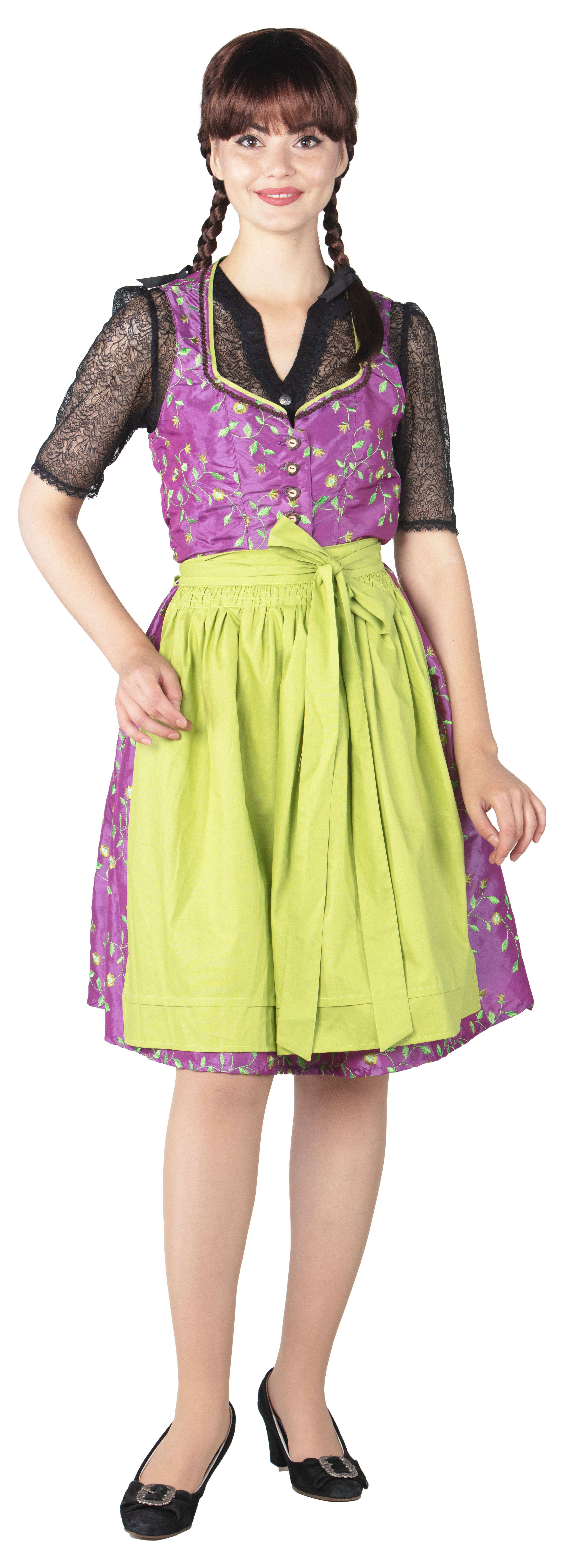 Dirndl, fuchsia-lime green