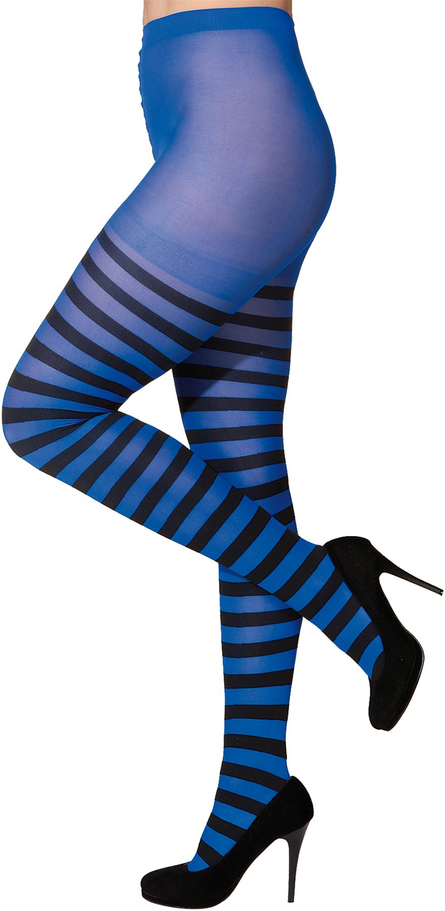 Ringelstrumpfhose, blau-schwarz