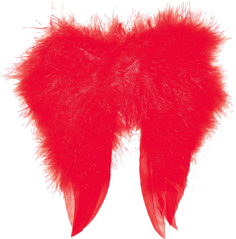 Mini ailes en plumes, rouge - Sale                         