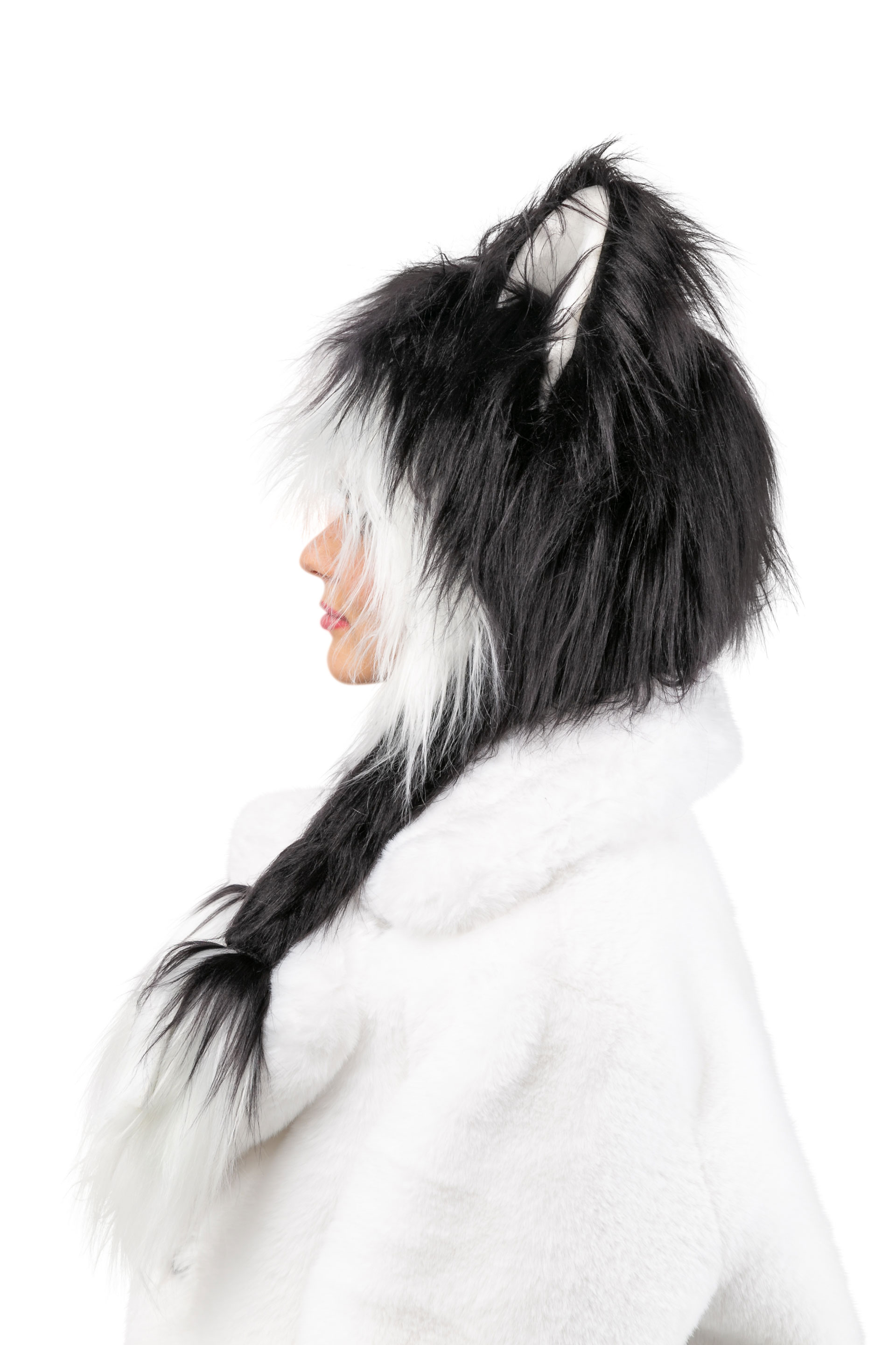 Bonnet en peluche hirsute, chat