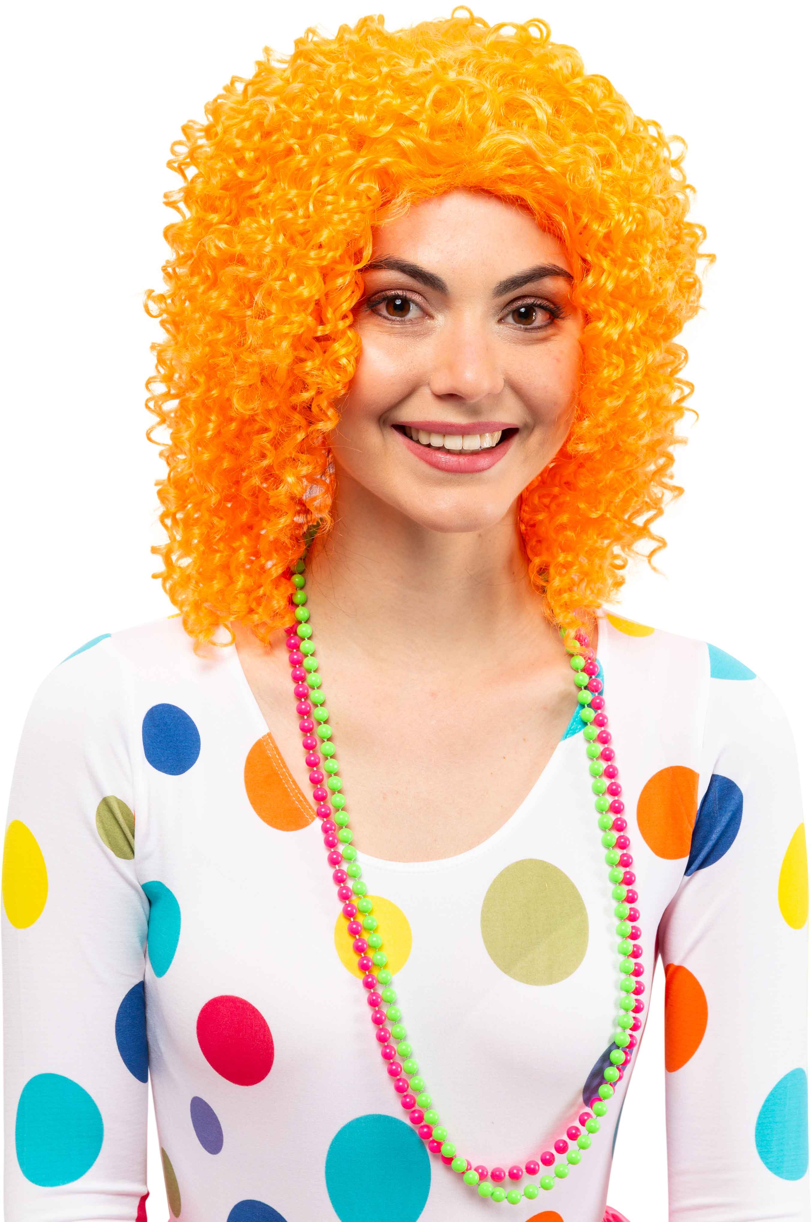 Maiden curly wig, orange