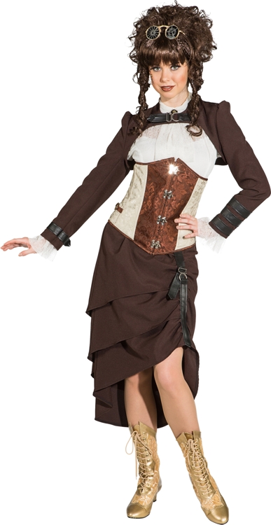 Steampunk layered skirt, brown