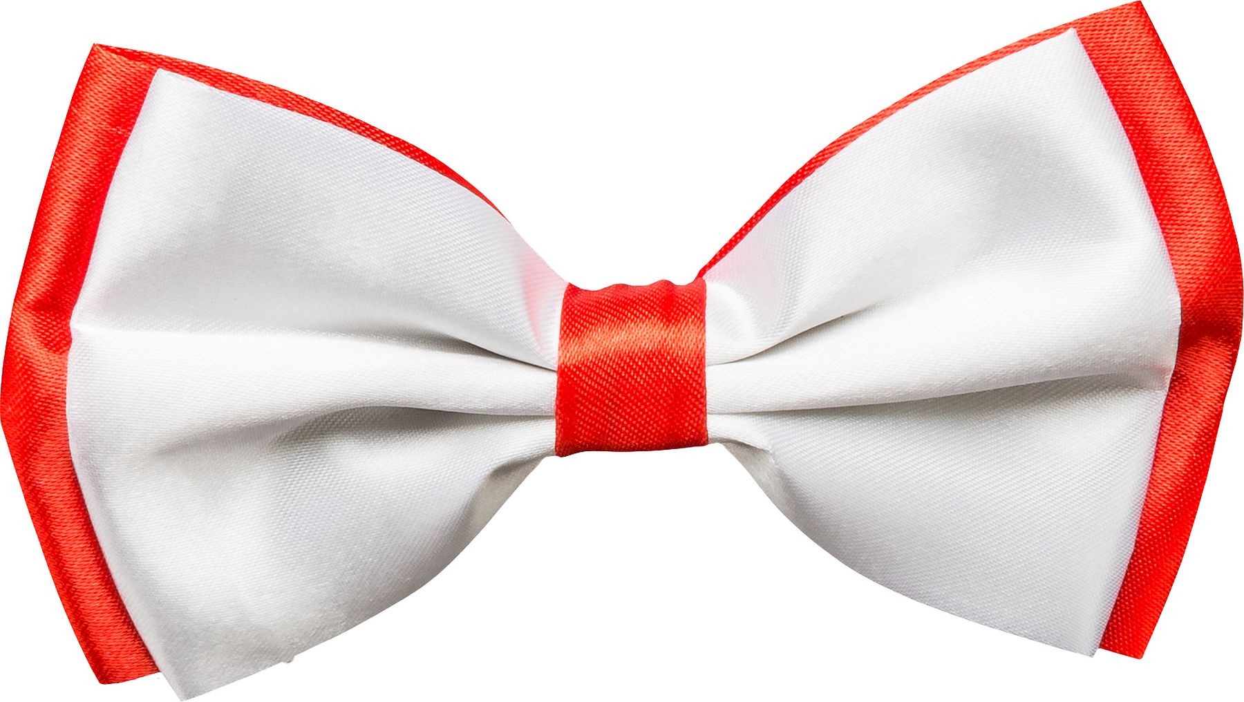 Satin bow tie, white-red