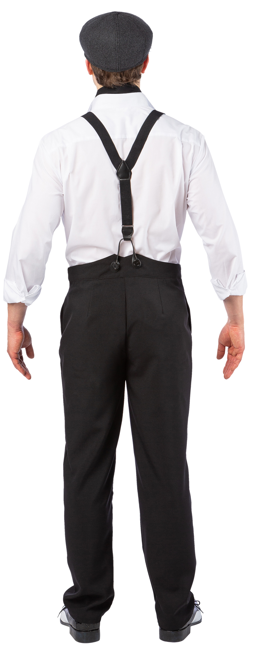 Pantalon à bretelles des années 20, noir 