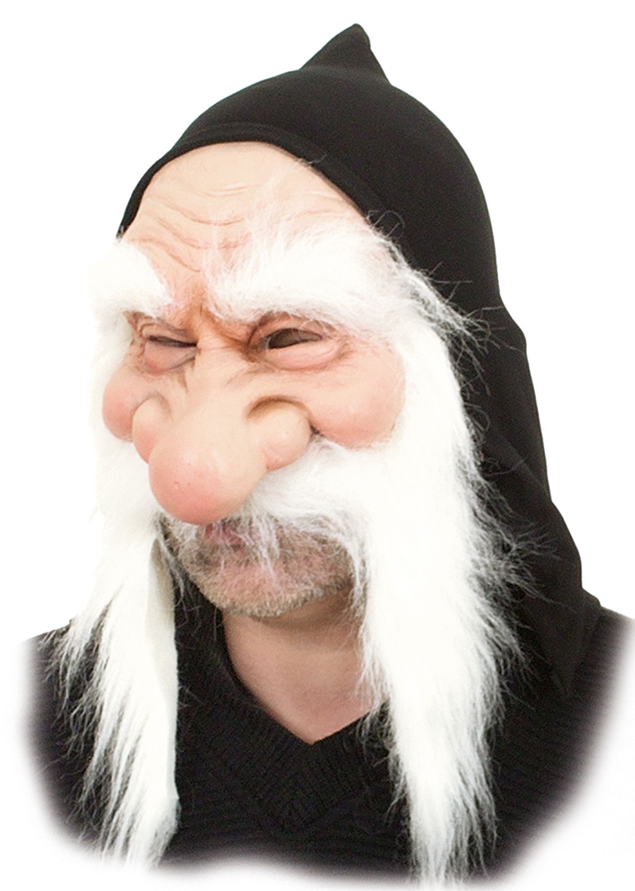 Rubber half mask, gnome, white