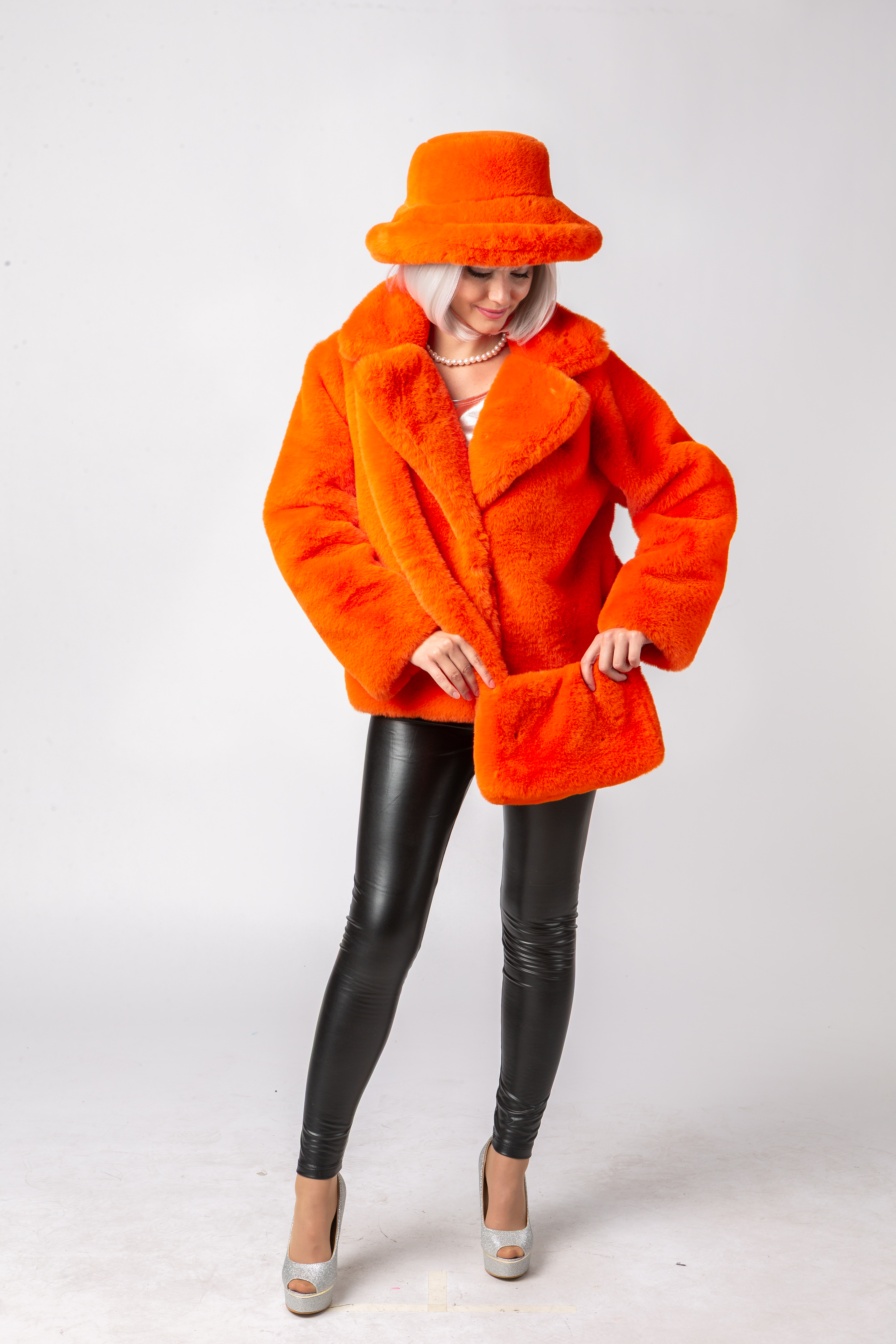 Plüschtasche, orange