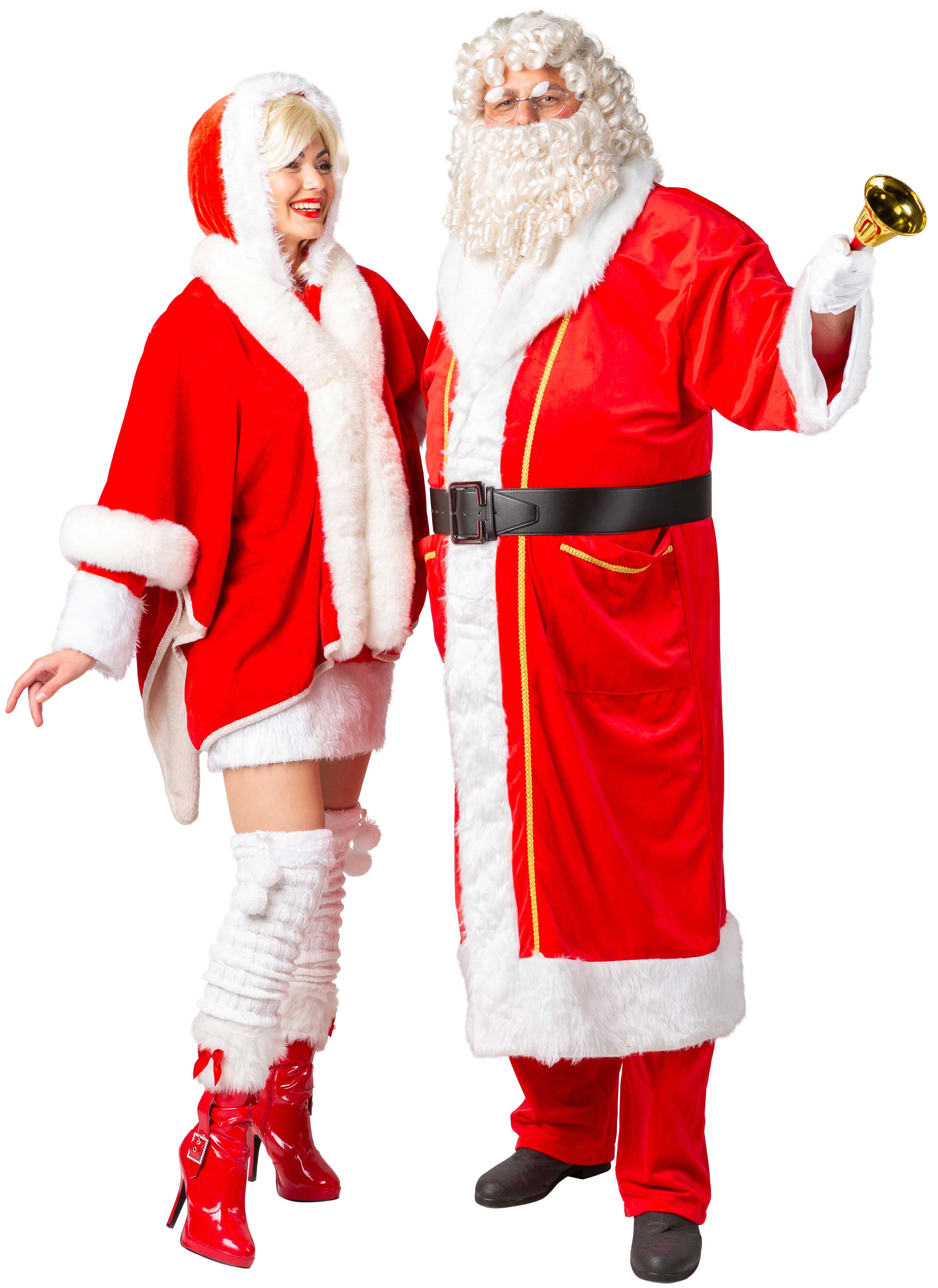 Weihnachtsmannmantel Samt, hellrot  
