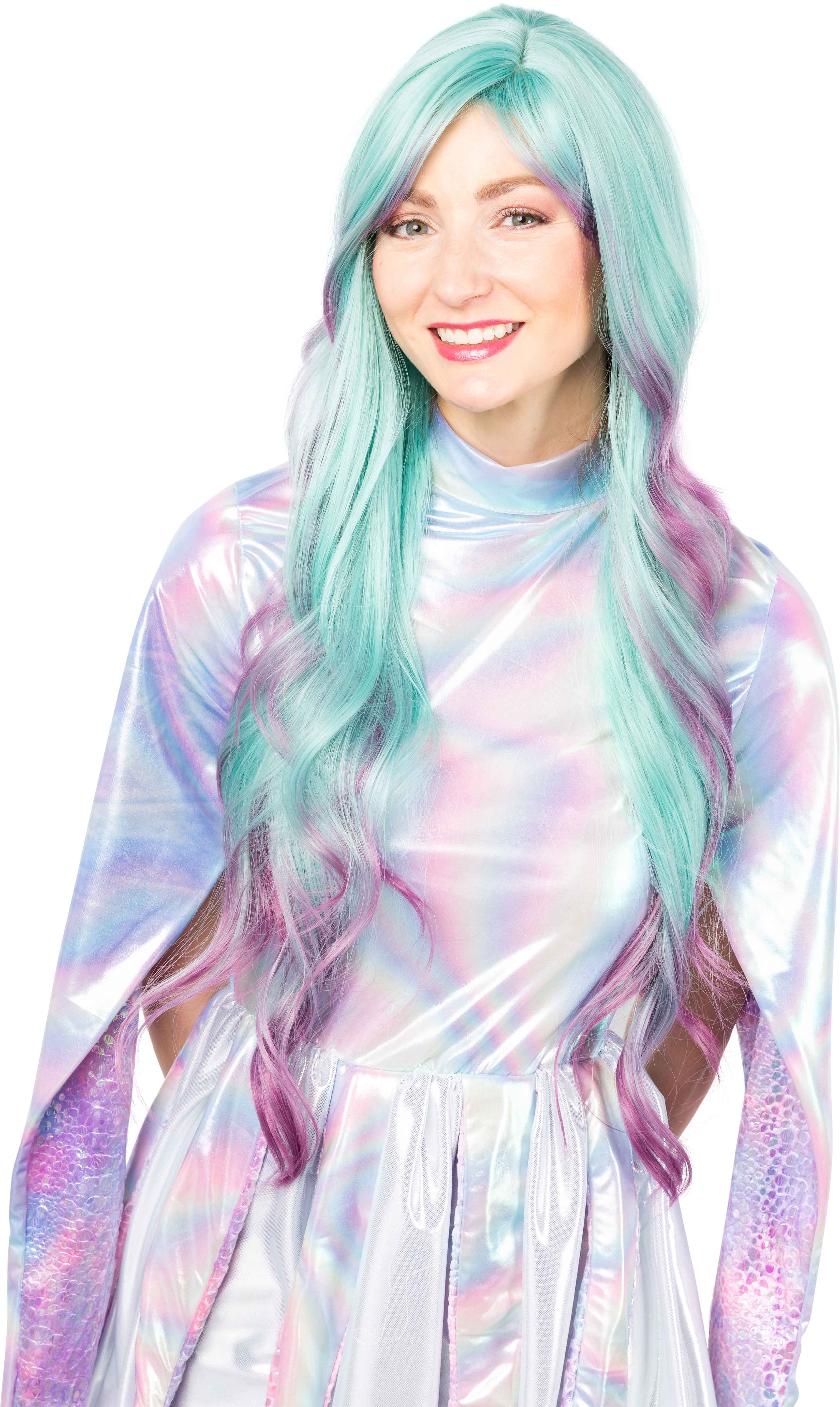 Perücke "Ozona", türkis-lila