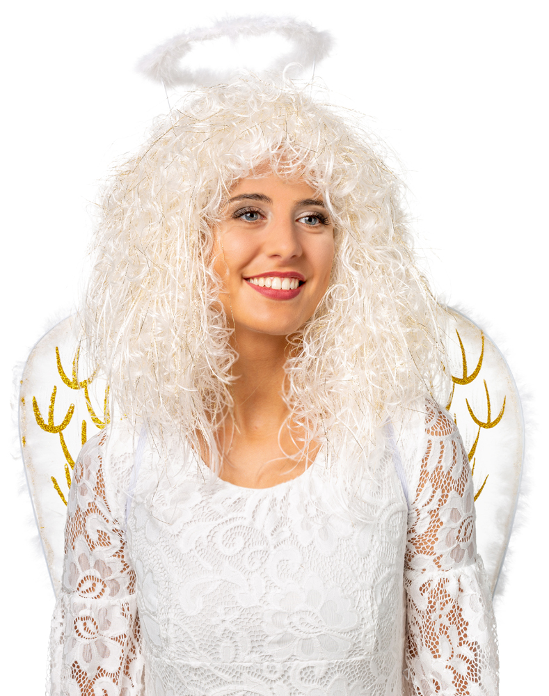 Wig angel with gold strands