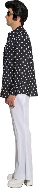 Ruched shirt black, white dotted