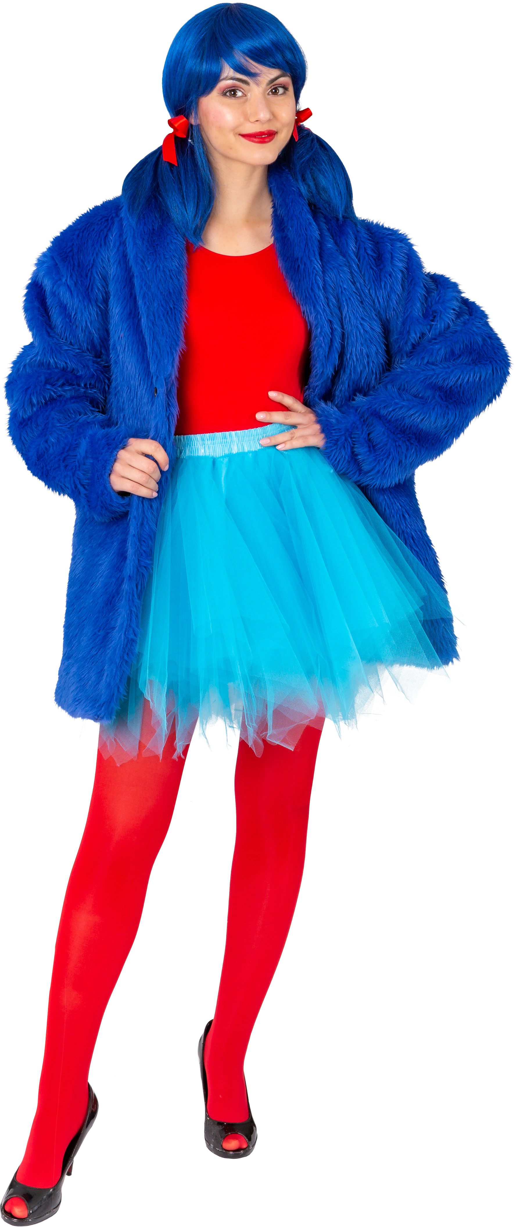 Veste en peluche, bleu, XXL