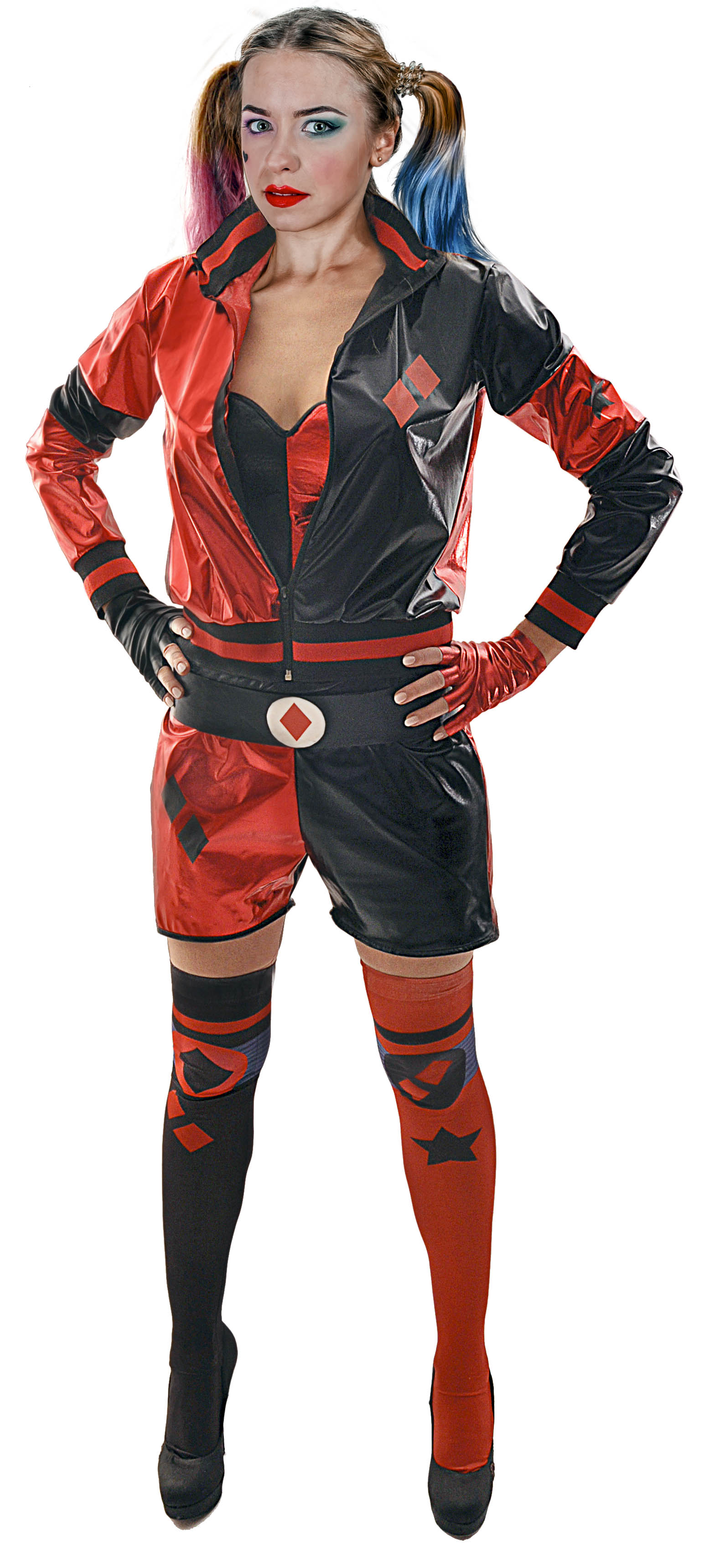 Costume Harley Quinn Ladies, red-black