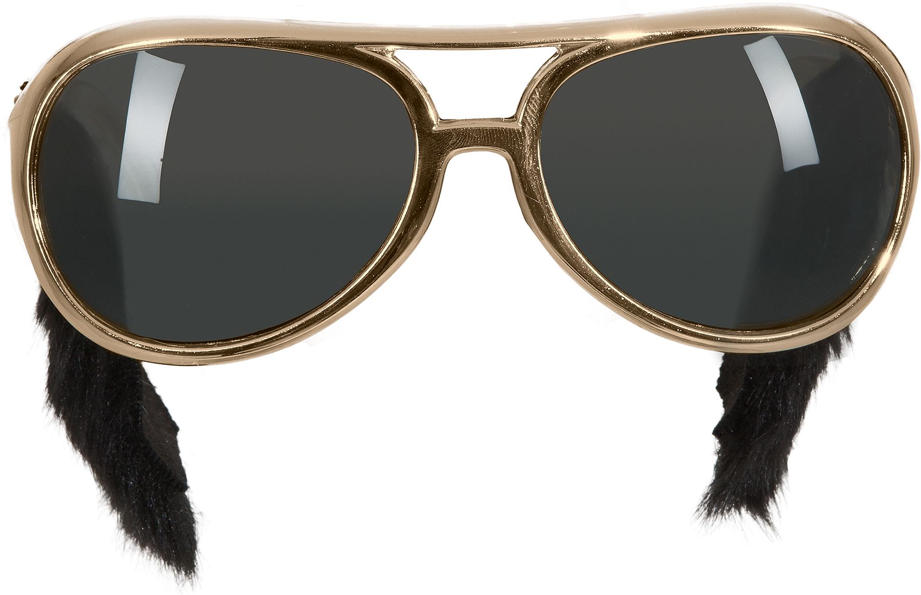 Rock'n roll glasses with sideburns, gold