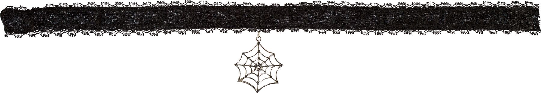 Necklace with spider net pendant 
