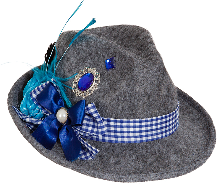 Chapeau bavarois traditionnel, gris-bleu