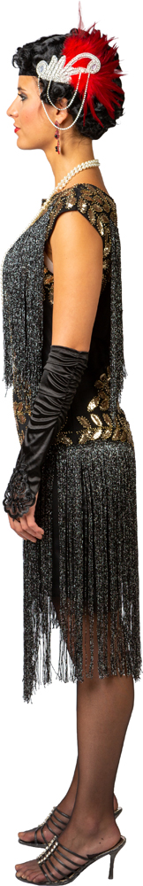 Robe à paillettes des années 20 avec longues franges Robe à paillettes des années 20 avec longues franges