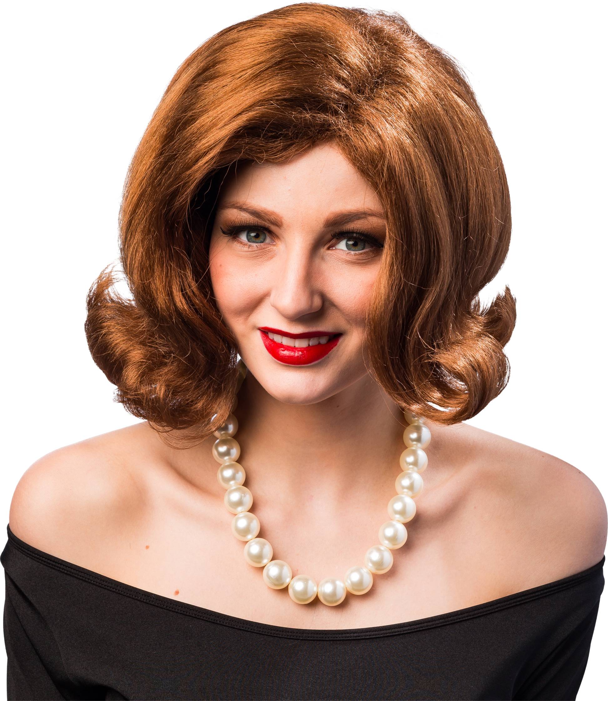 50er Jahre Perücke mit Außenrolle braun 