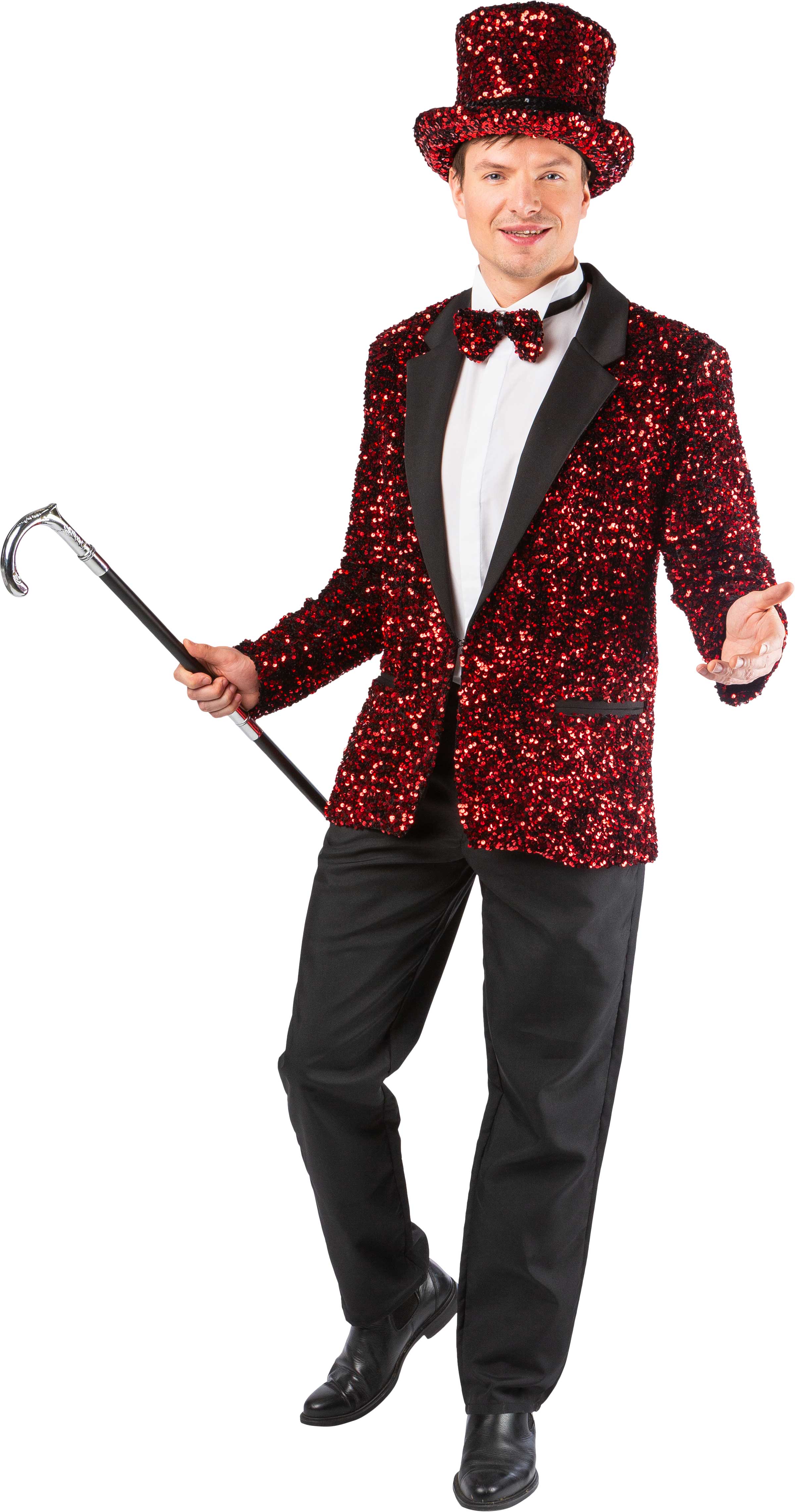 Men's sequinned jacket, red