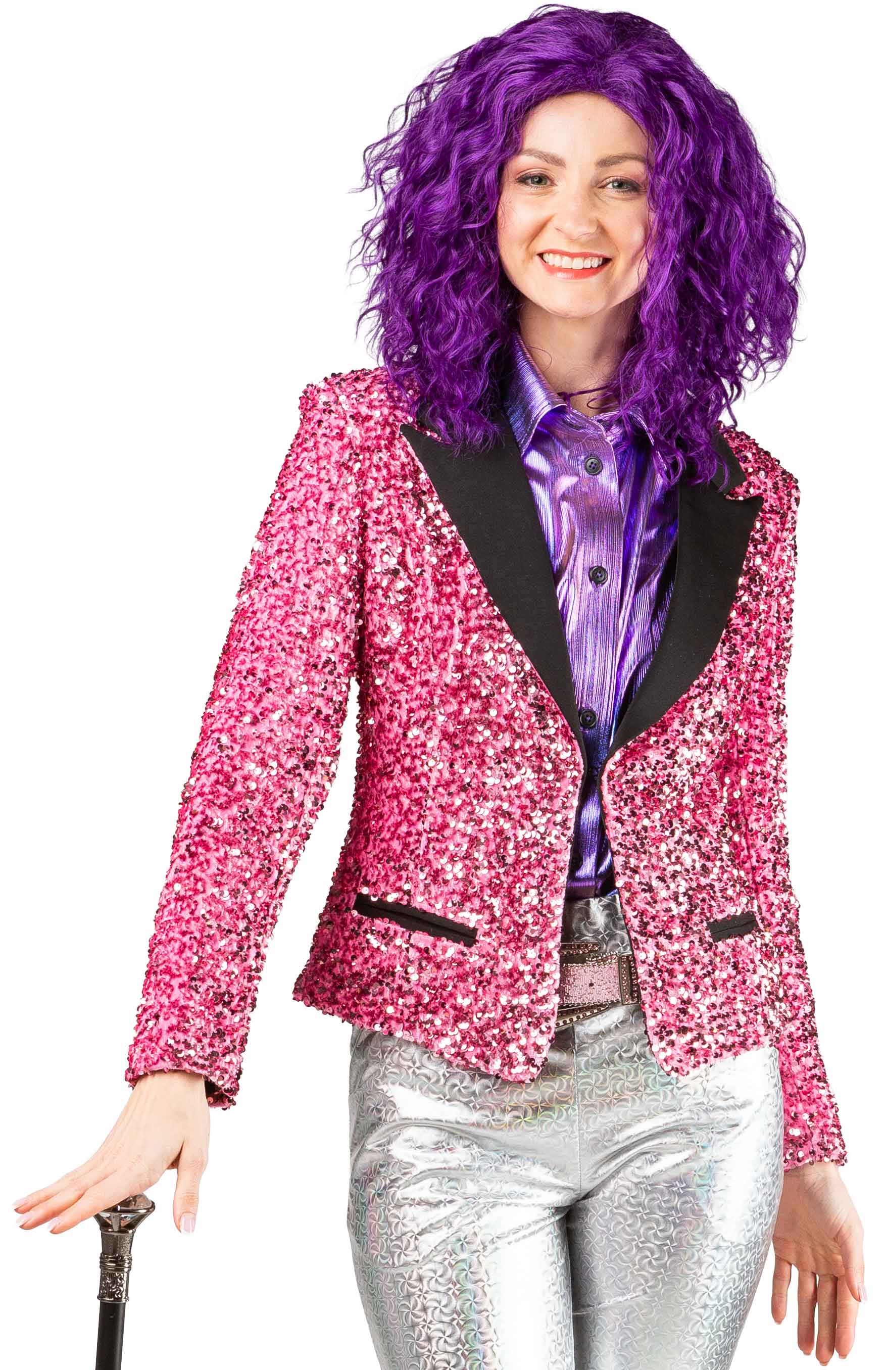 Women's sequinned jacket, pink